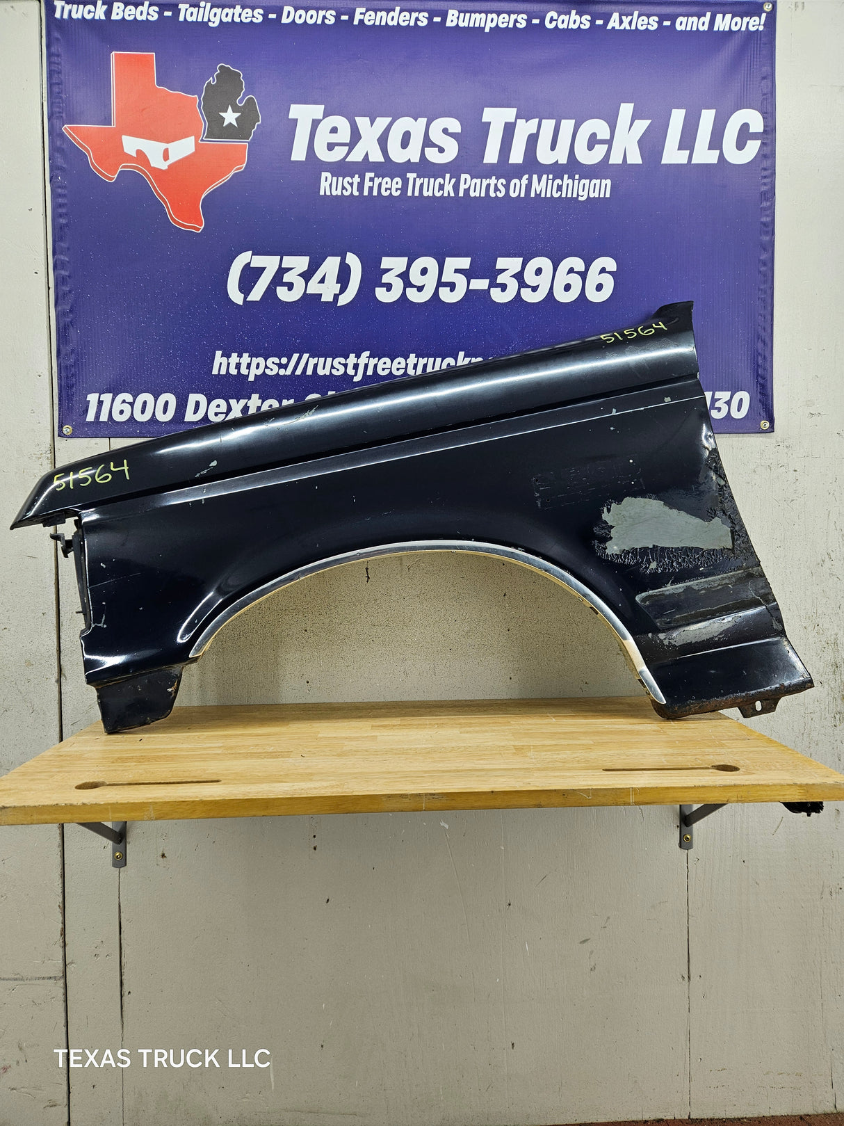1987-1991 Ford F-150 F-250 F-350 F-450 F-550 DRIVER FENDER