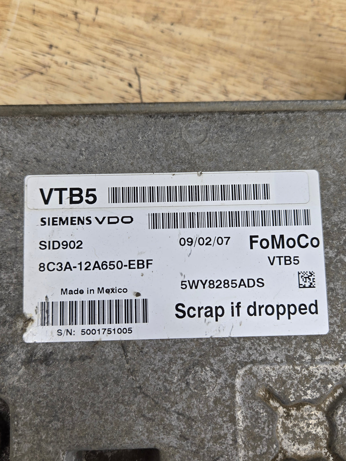 2009 Ford F250 F350 F450 F550 6.4L PCM VTB5 / 8C3A-12A650-EBF