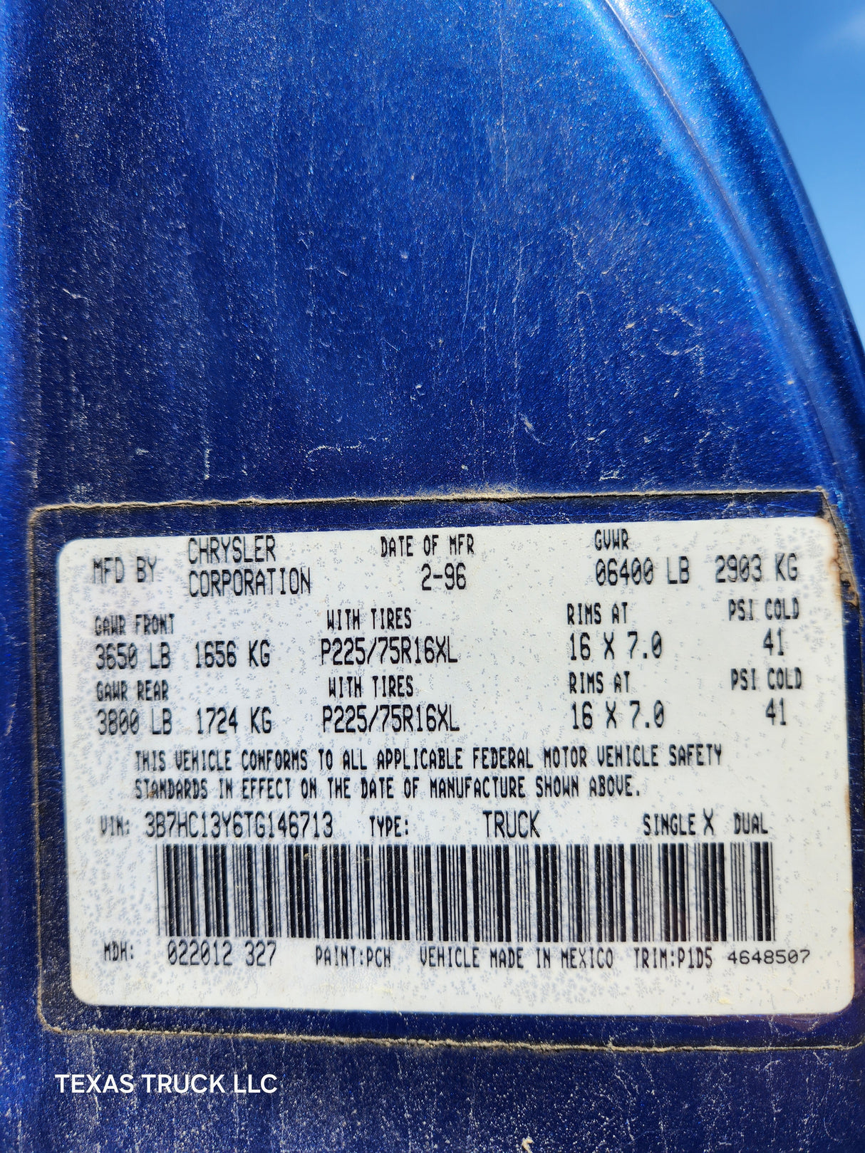 1994-2002 Dodge Ram 1500 2500 3500 2nd Gen 2 Door Extended Cab