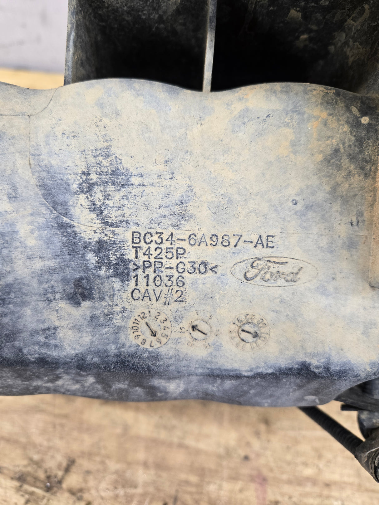 2011-2016 6.7 Power Stroke Left Side Battery Tray & Primary Coolant Reservoir BC34-6A987-AE