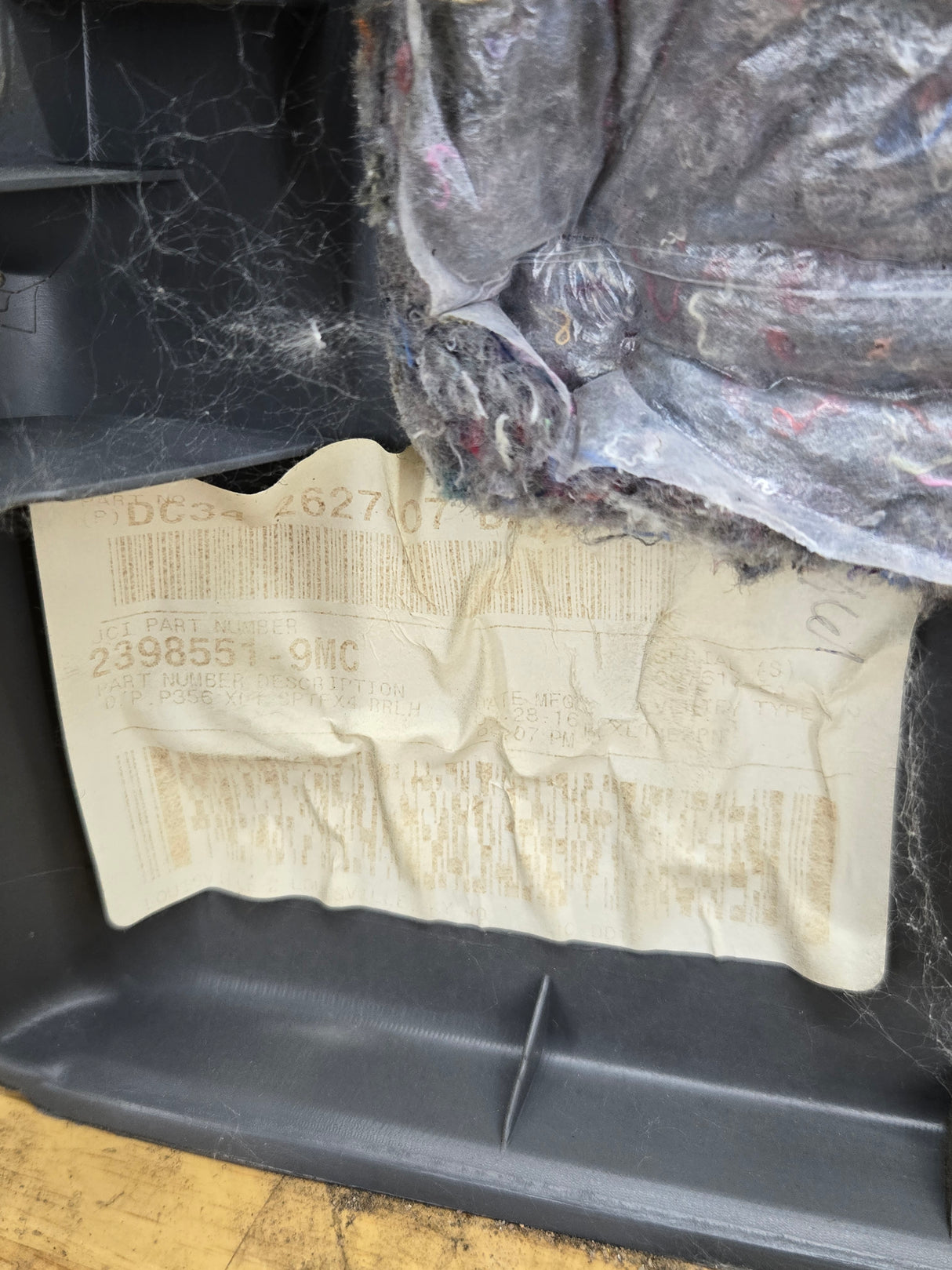 2011-2016 Ford Super Duty Crew Cab LH Rear Drivers Side Grey Interior Door Card Panel Trim F250 F350 F450 F550 DC34-2627407-BA