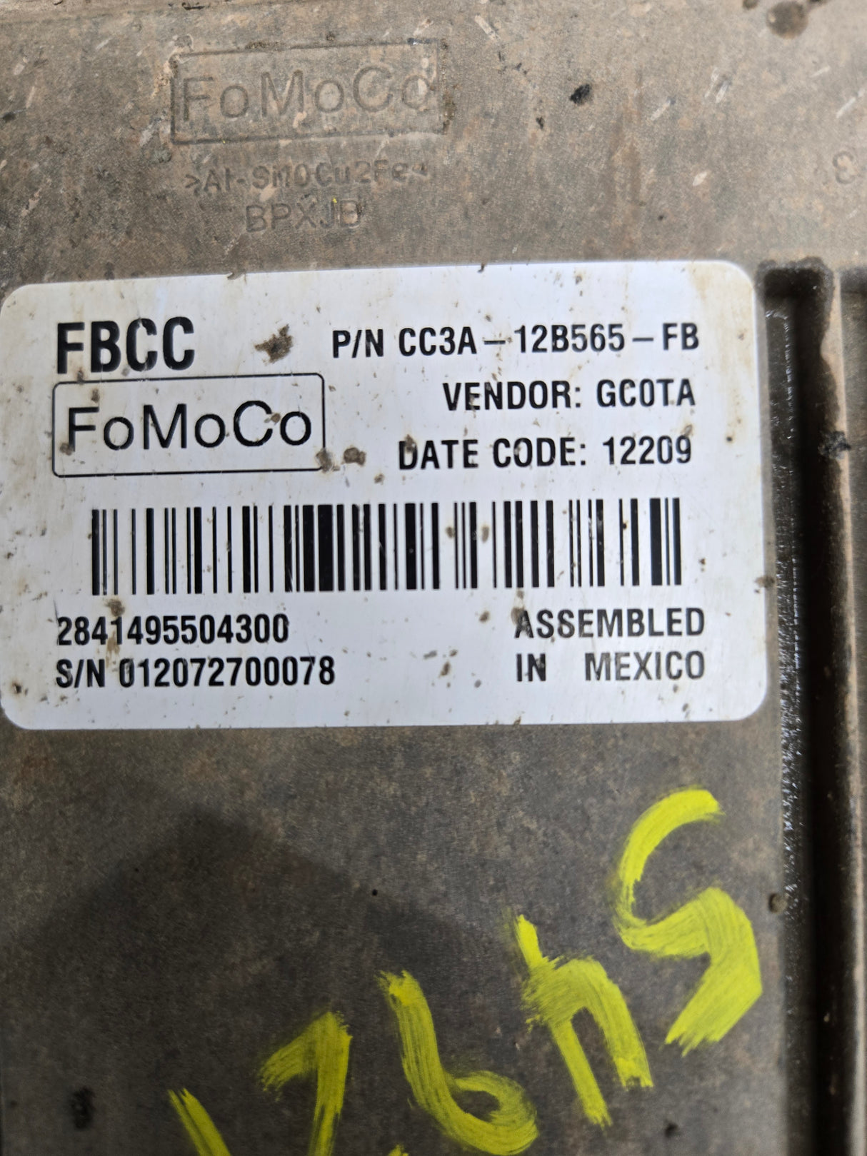 2012 Ford F250 F350 6.7L TCM FBCC / CC3A-12B565-FB