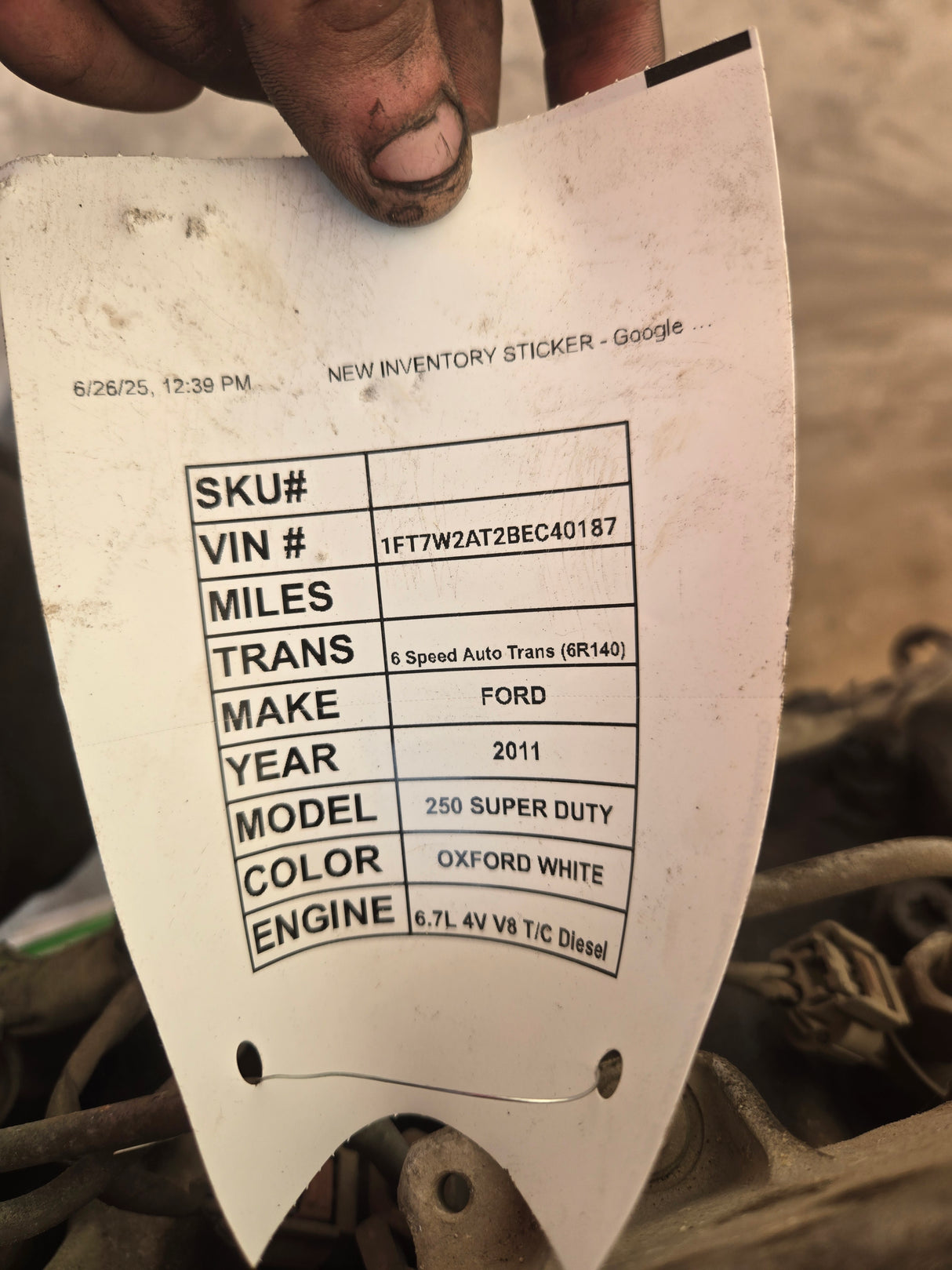 6.7L Power Stroke Complete ENGINE 512K MILES UNKNOWN RUNNING COND