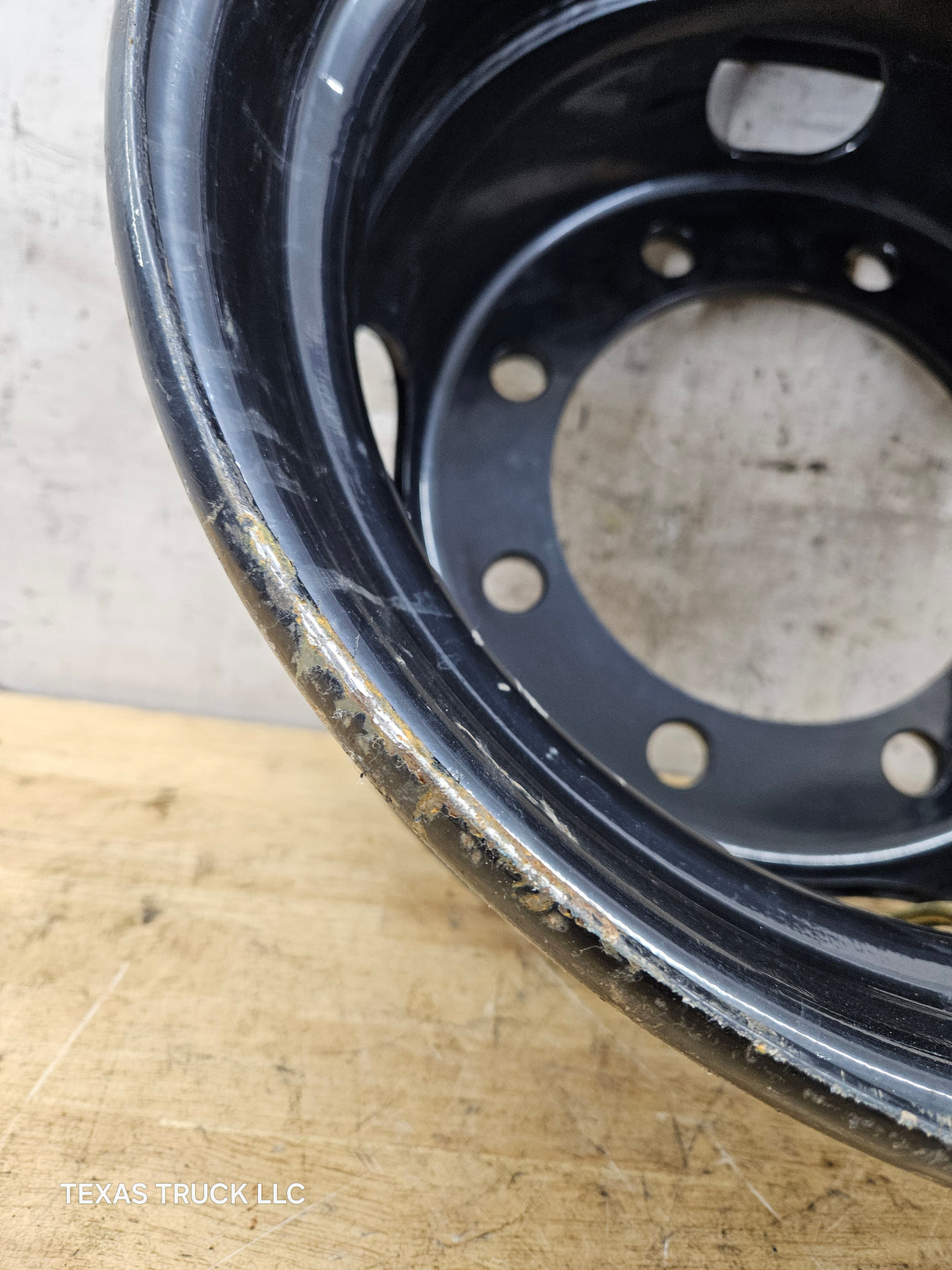 Trailer Wheel, 17.5"x6.75", 8 on 275MM Bolt Pattern, Steel Black OEM Dual, 221 MM Center Bore, 22 MM, 6200 Lbs Capacity