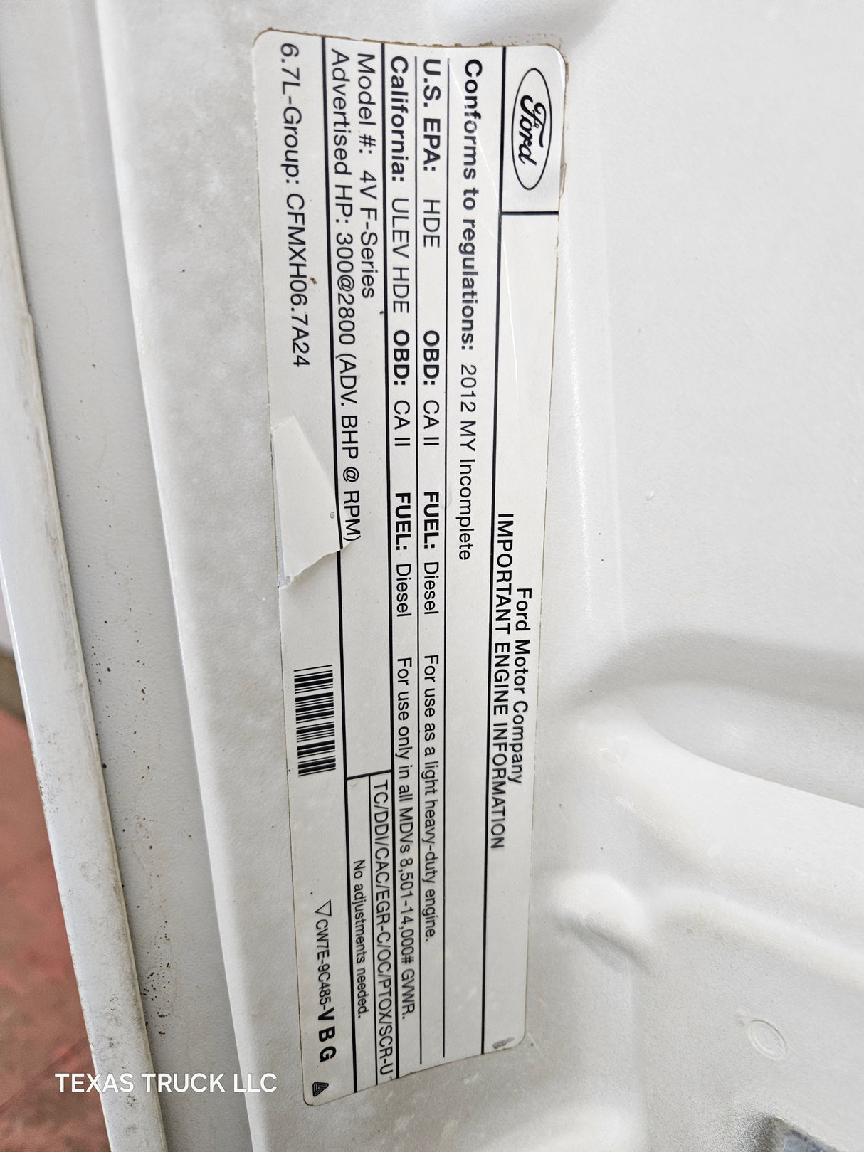 2011-2016 Ford Super Duty Hood F250 F350 F450 F550 - Oxford White