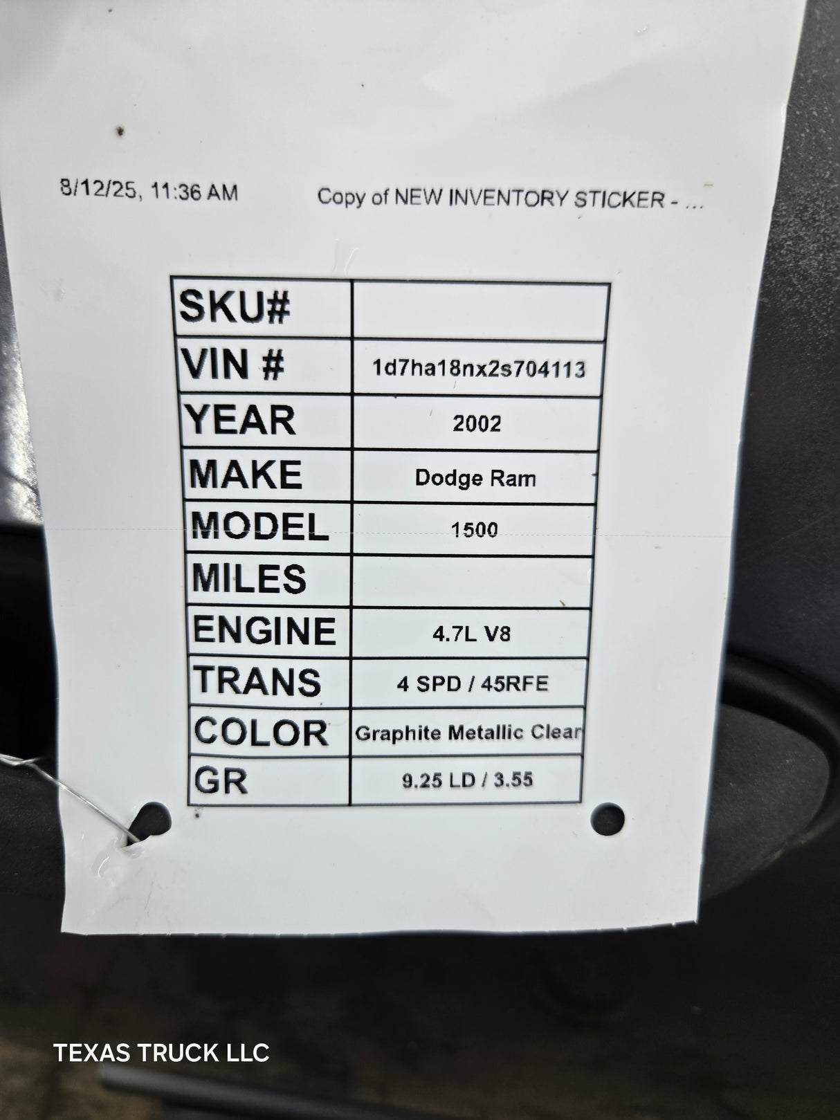 2003-2008 Dodge Ram 3rd Gen RH Passenger Side Rear Quad Cab Door 1500 2500 3500 4500 5500 - Grey