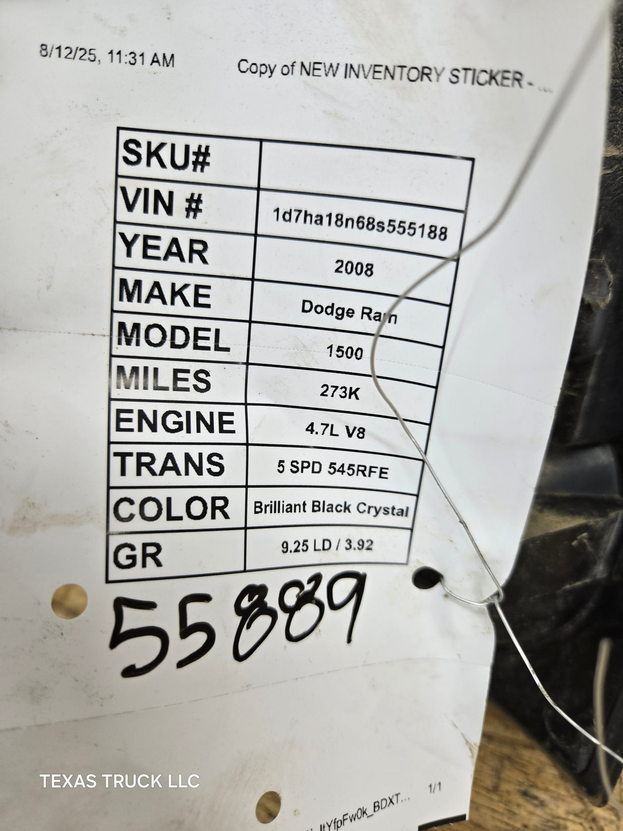 2007-2008 Dodge Ram 3rd Gen 1500 2500 3500 Smoked Tail light Pair