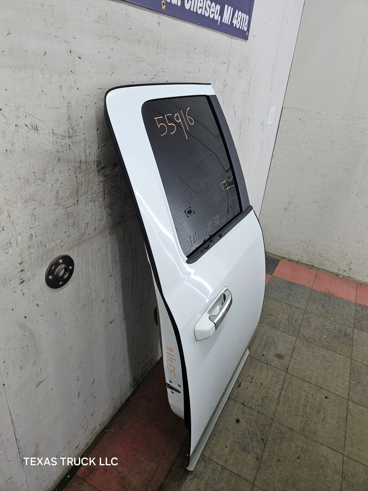 2009-2018 Dodge Ram 4th Gen Passenger Side Rear Quad Cab Door 1500 2500 3500 4500 5500 - Bright White Clear Coat & Pebble Beige/Bark Brown