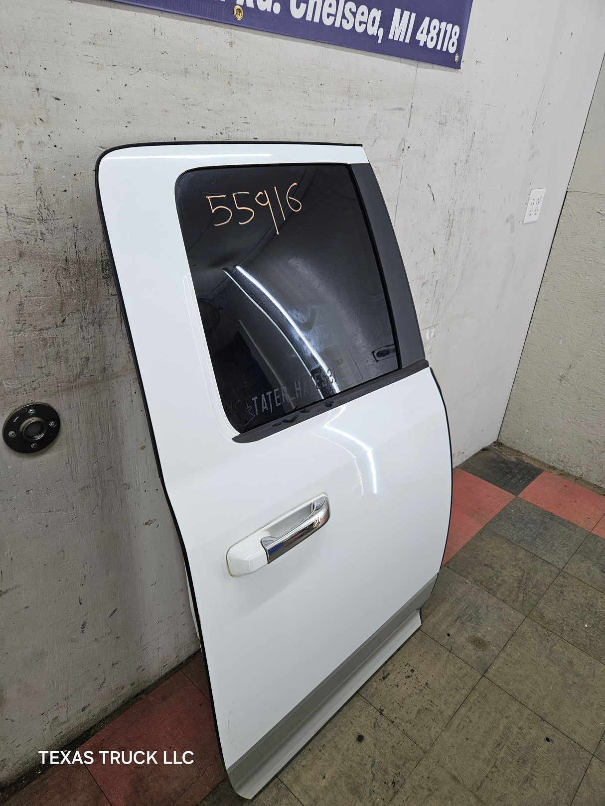 2009-2018 Dodge Ram 4th Gen Passenger Side Rear Quad Cab Door 1500 2500 3500 4500 5500 - Bright White Clear Coat & Pebble Beige/Bark Brown