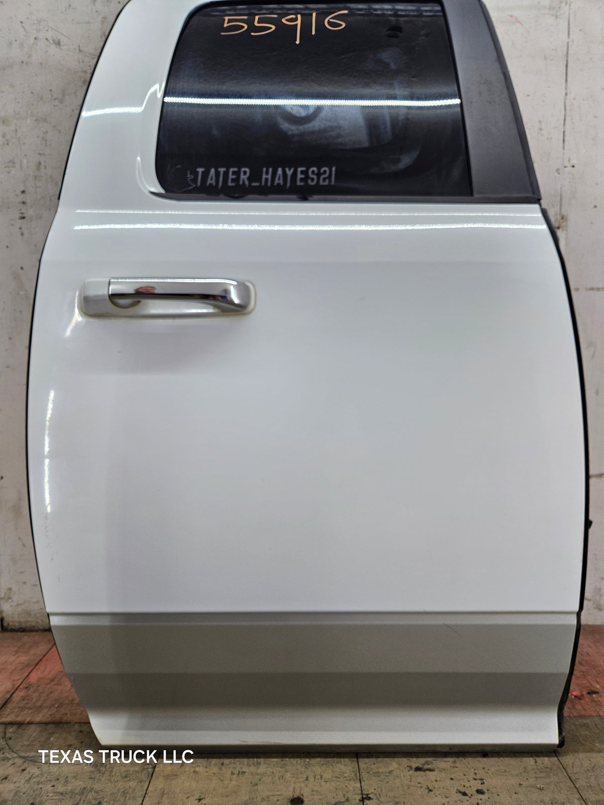 2009-2018 Dodge Ram 4th Gen Passenger Side Rear Quad Cab Door 1500 2500 3500 4500 5500 - Bright White Clear Coat & Pebble Beige/Bark Brown