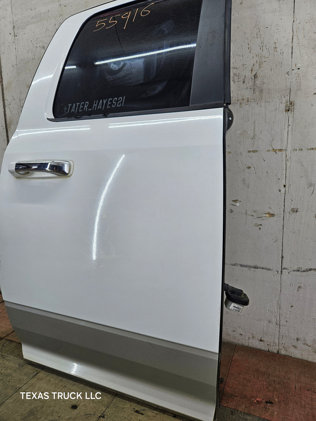 2009-2018 Dodge Ram 4th Gen Passenger Side Rear Quad Cab Door 1500 2500 3500 4500 5500 - Bright White Clear Coat & Pebble Beige/Bark Brown