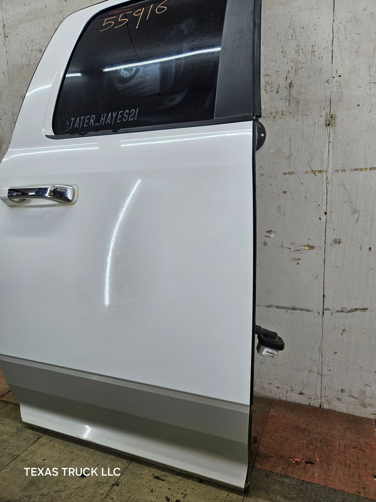 2009-2018 Dodge Ram 4th Gen Passenger Side Rear Quad Cab Door 1500 2500 3500 4500 5500 - Bright White Clear Coat & Pebble Beige/Bark Brown