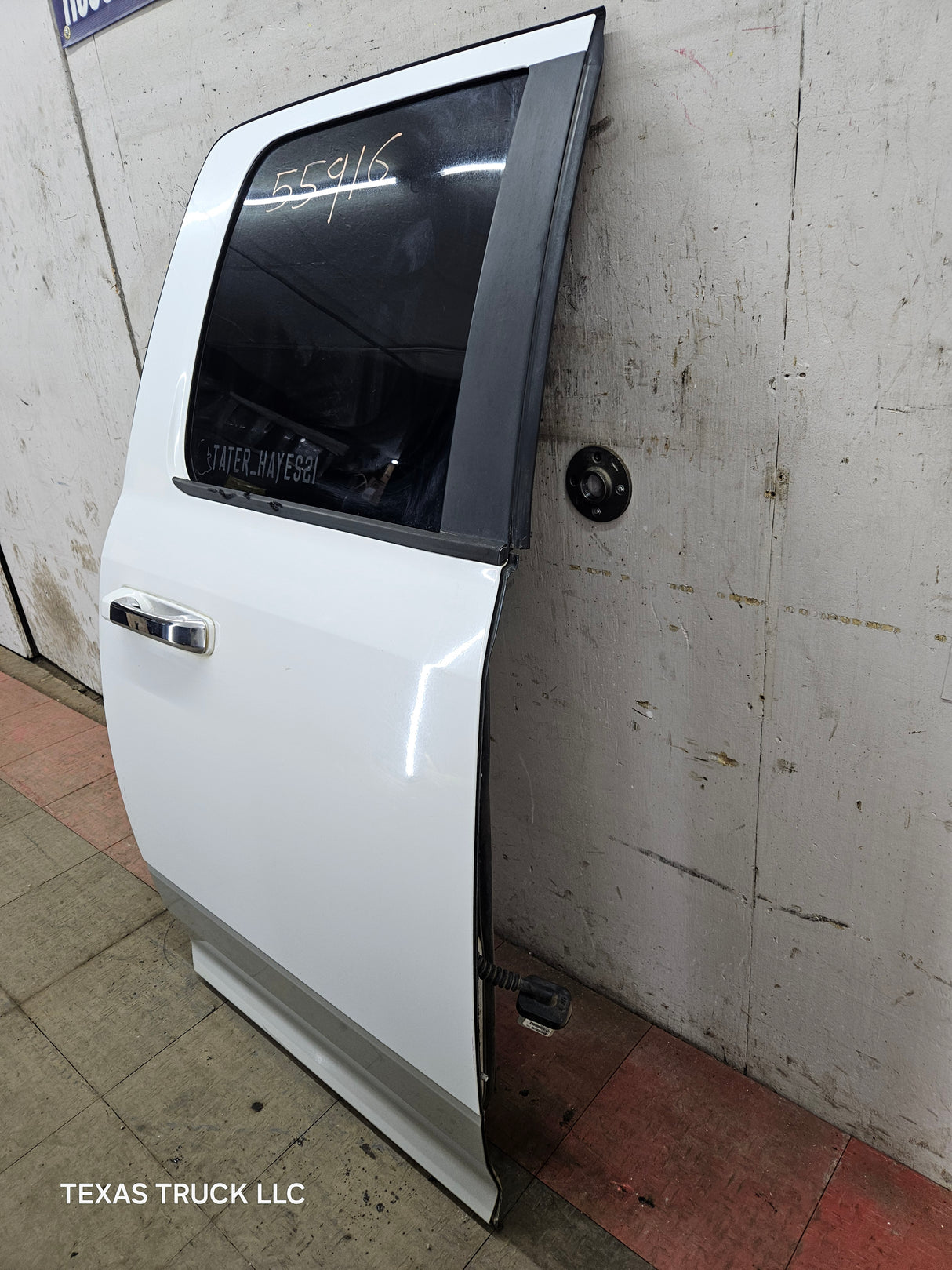 2009-2018 Dodge Ram 4th Gen Passenger Side Rear Quad Cab Door 1500 2500 3500 4500 5500 - Bright White Clear Coat & Pebble Beige/Bark Brown