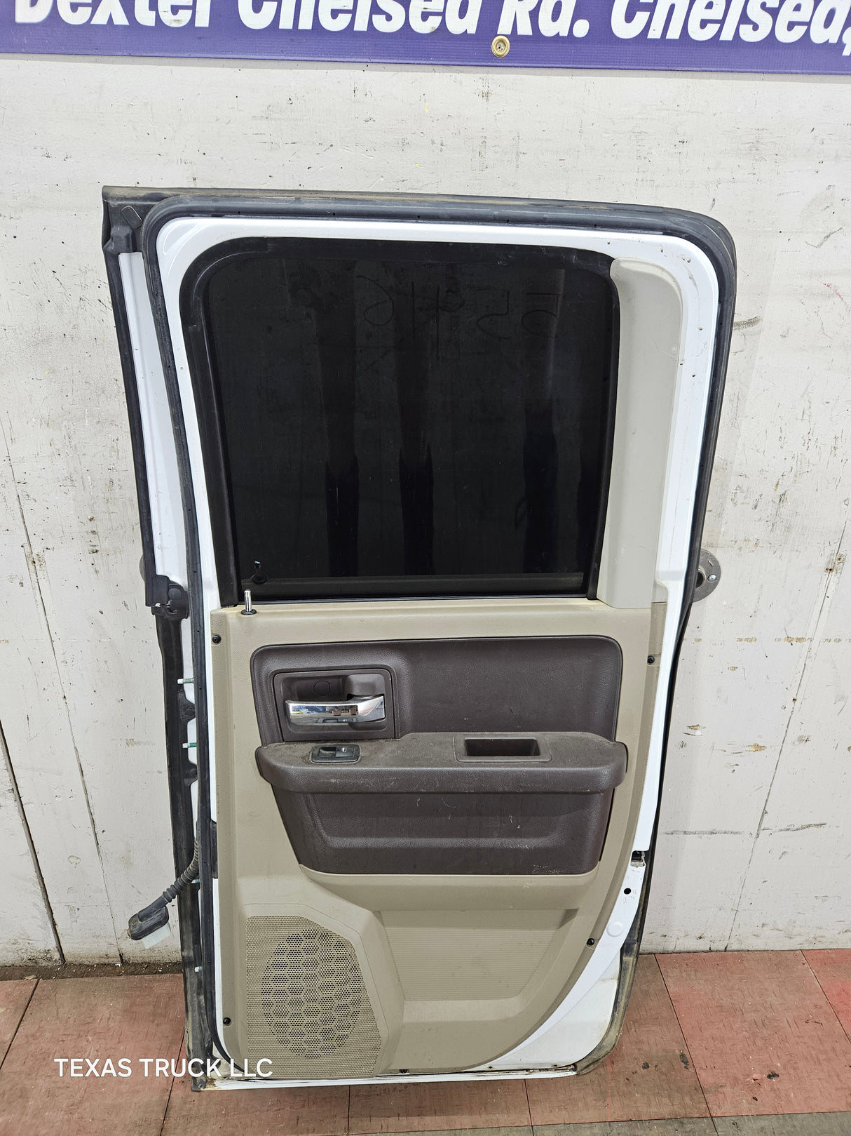 2009-2018 Dodge Ram 4th Gen Passenger Side Rear Quad Cab Door 1500 2500 3500 4500 5500 - Bright White Clear Coat & Pebble Beige/Bark Brown