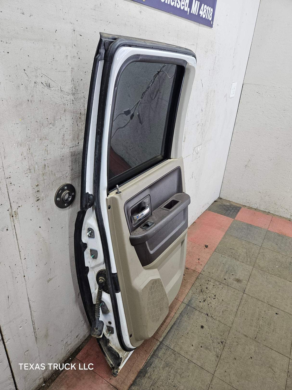 2009-2018 Dodge Ram 4th Gen Passenger Side Rear Quad Cab Door 1500 2500 3500 4500 5500 - Bright White Clear Coat & Pebble Beige/Bark Brown