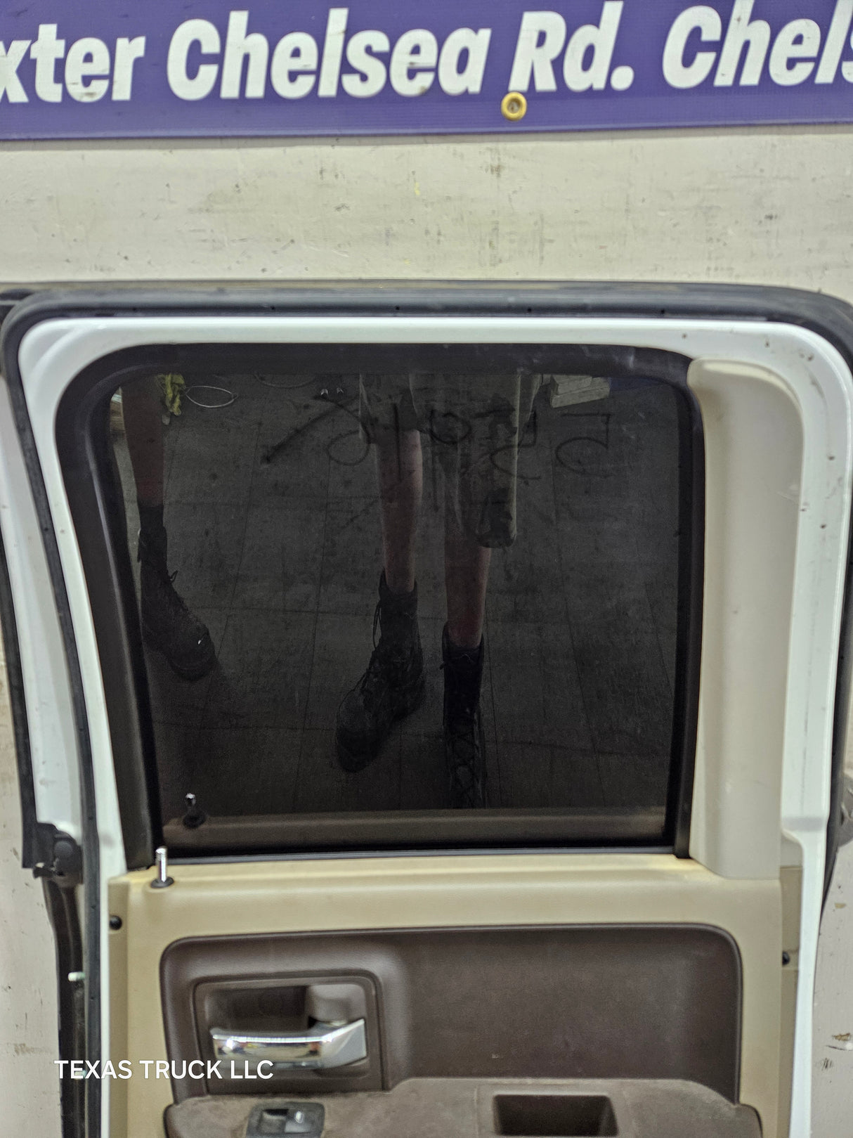 2009-2018 Dodge Ram 4th Gen Passenger Side Rear Quad Cab Door 1500 2500 3500 4500 5500 - Bright White Clear Coat & Pebble Beige/Bark Brown