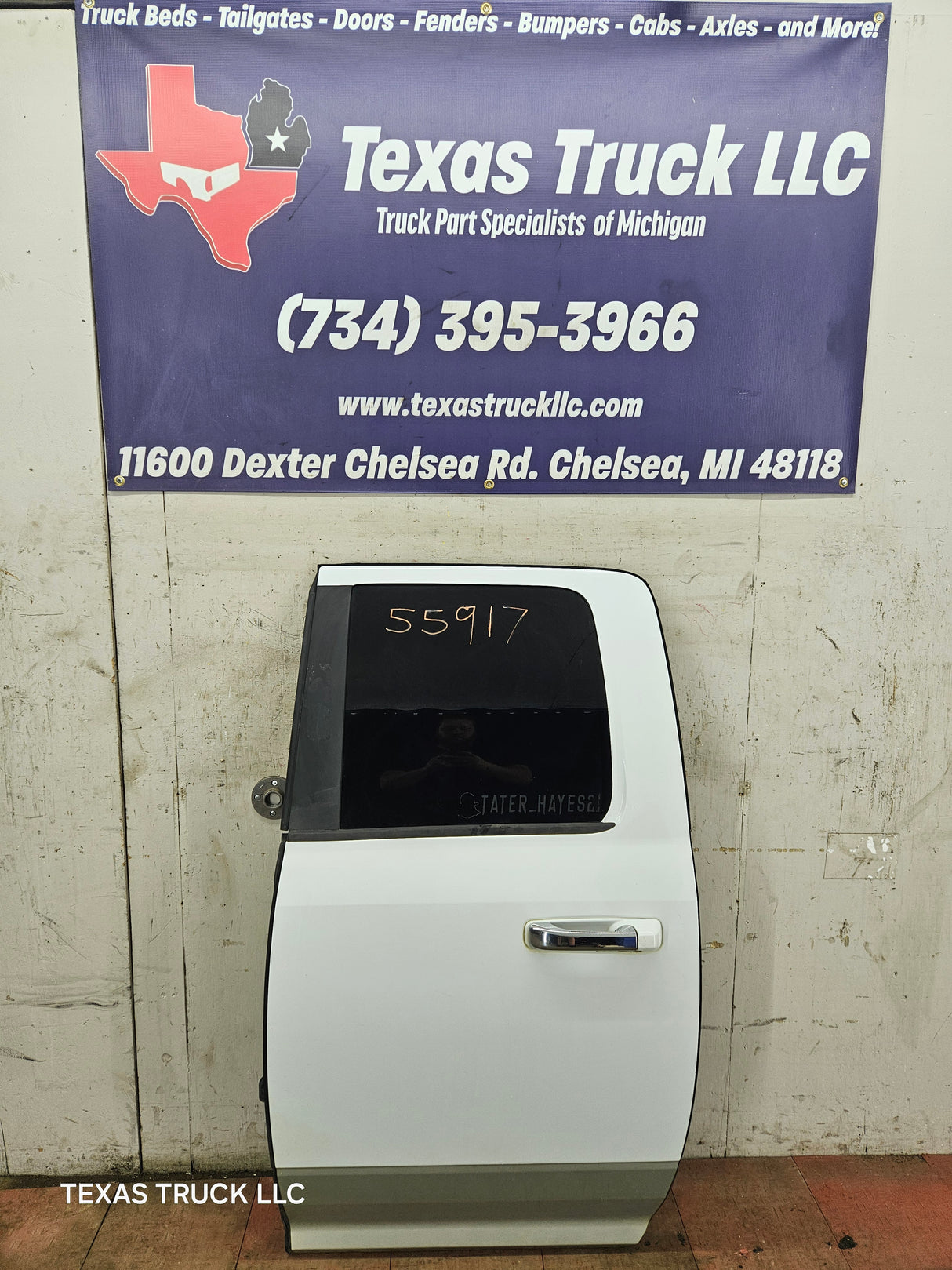 2009-2018 Dodge Ram 4th Gen Driver Side LH Rear Quad Cab Door 1500 2500 3500 4500 5500 - Bright White Clear Coat & Pebble Beige/Bark Brown