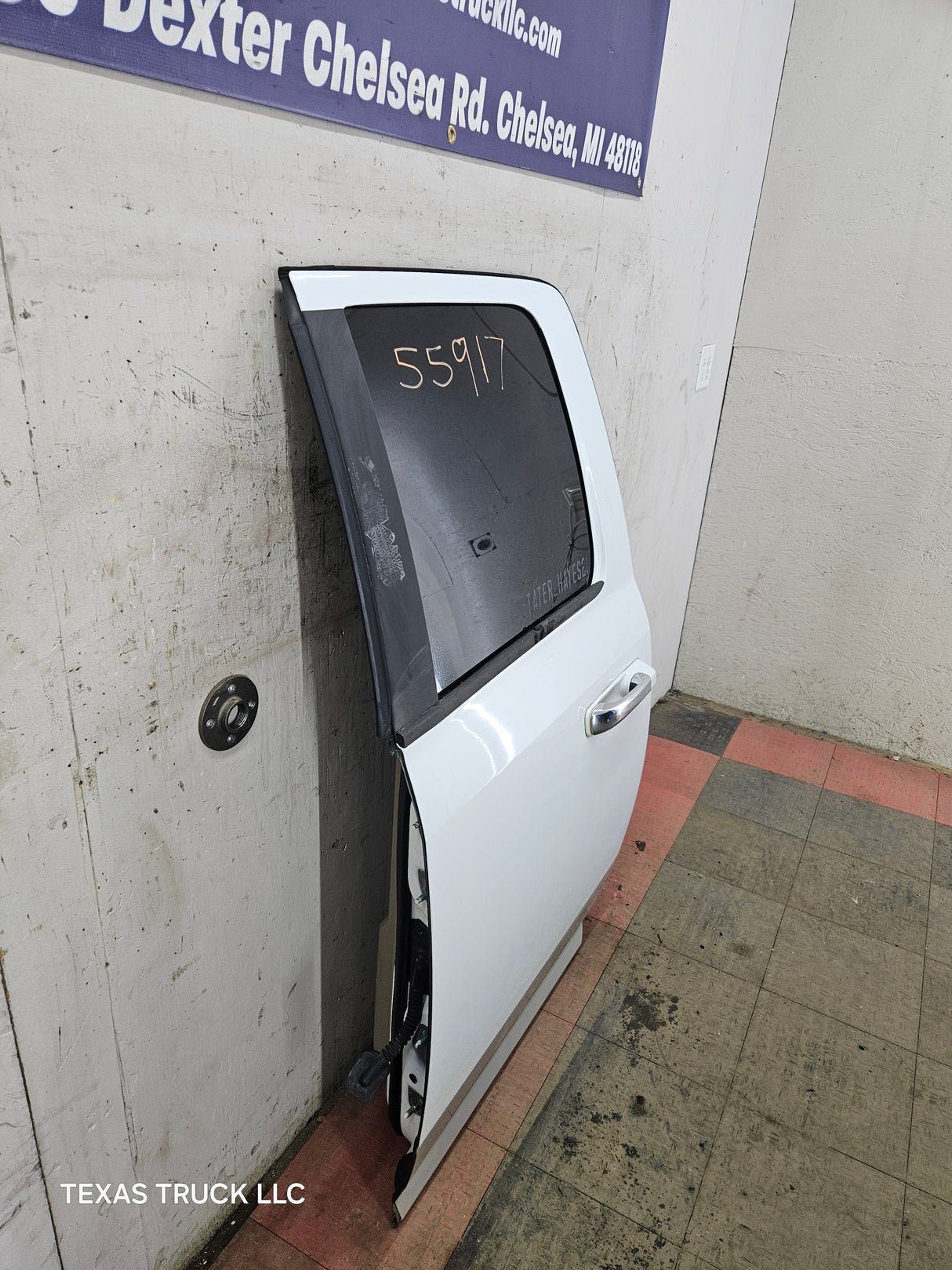 2009-2018 Dodge Ram 4th Gen Driver Side LH Rear Quad Cab Door 1500 2500 3500 4500 5500 - Bright White Clear Coat & Pebble Beige/Bark Brown