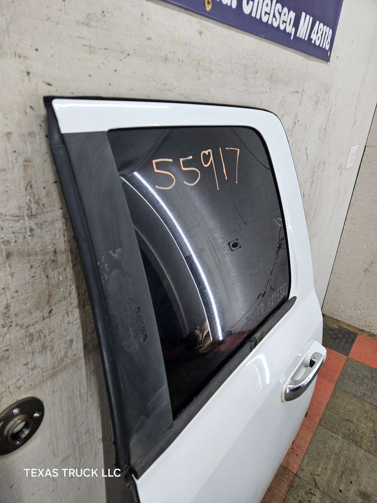 2009-2018 Dodge Ram 4th Gen Driver Side LH Rear Quad Cab Door 1500 2500 3500 4500 5500 - Bright White Clear Coat & Pebble Beige/Bark Brown