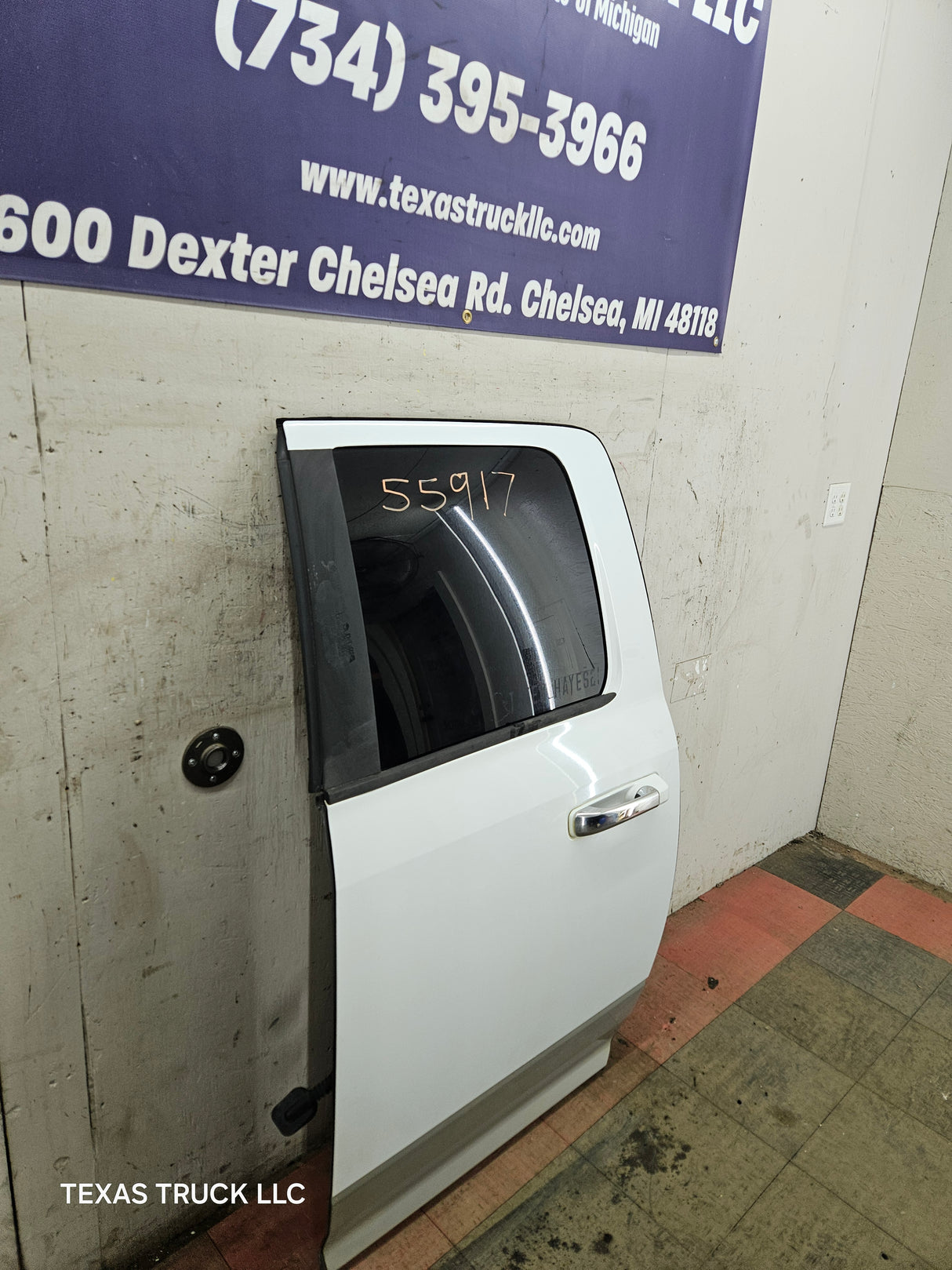 2009-2018 Dodge Ram 4th Gen Driver Side LH Rear Quad Cab Door 1500 2500 3500 4500 5500 - Bright White Clear Coat & Pebble Beige/Bark Brown