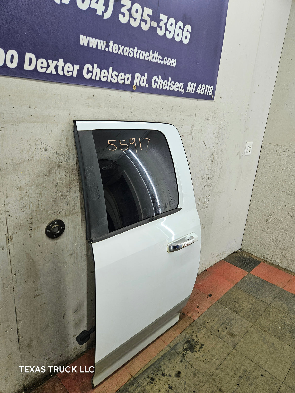2009-2018 Dodge Ram 4th Gen Driver Side LH Rear Quad Cab Door 1500 2500 3500 4500 5500 - Bright White Clear Coat & Pebble Beige/Bark Brown