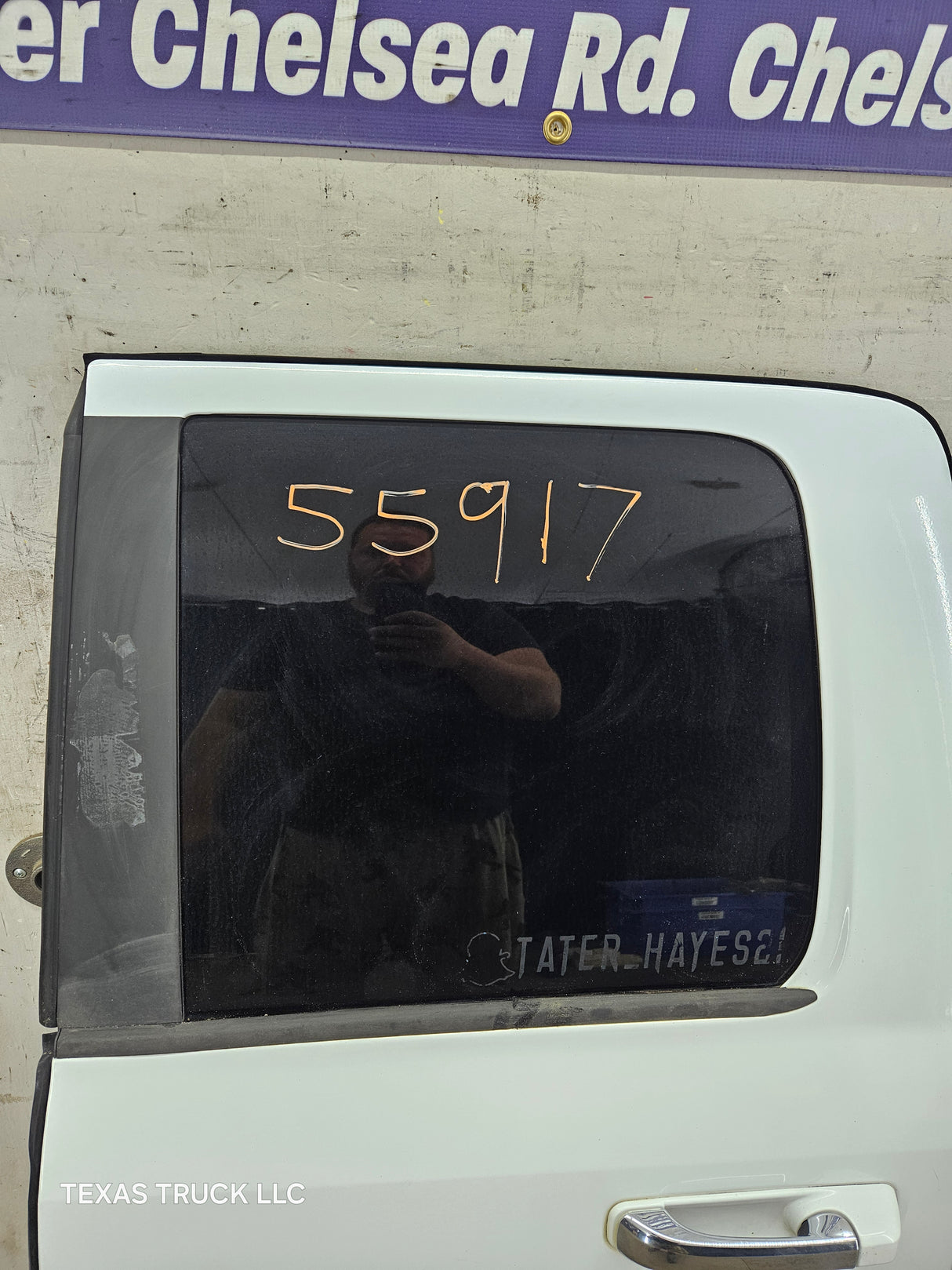 2009-2018 Dodge Ram 4th Gen Driver Side LH Rear Quad Cab Door 1500 2500 3500 4500 5500 - Bright White Clear Coat & Pebble Beige/Bark Brown