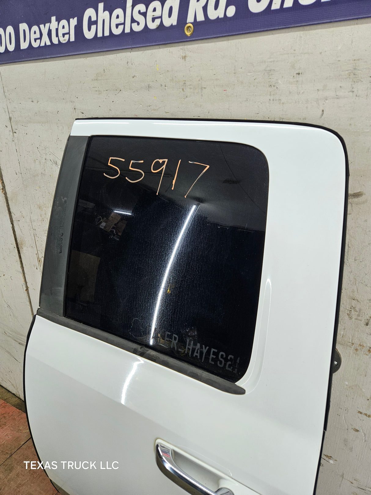 2009-2018 Dodge Ram 4th Gen Driver Side LH Rear Quad Cab Door 1500 2500 3500 4500 5500 - Bright White Clear Coat & Pebble Beige/Bark Brown