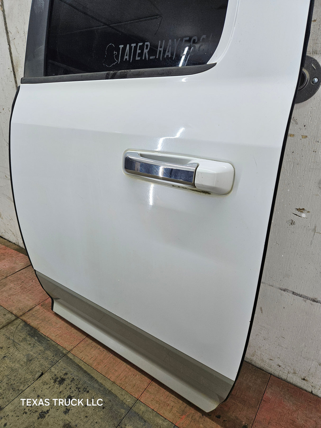2009-2018 Dodge Ram 4th Gen Driver Side LH Rear Quad Cab Door 1500 2500 3500 4500 5500 - Bright White Clear Coat & Pebble Beige/Bark Brown