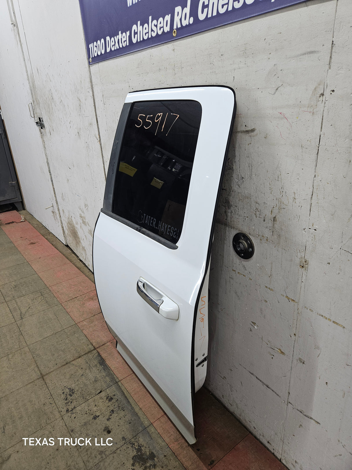 2009-2018 Dodge Ram 4th Gen Driver Side LH Rear Quad Cab Door 1500 2500 3500 4500 5500 - Bright White Clear Coat & Pebble Beige/Bark Brown