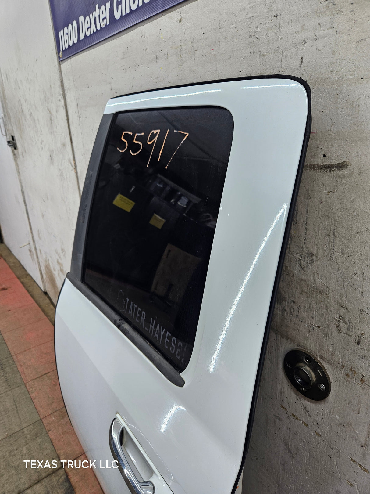 2009-2018 Dodge Ram 4th Gen Driver Side LH Rear Quad Cab Door 1500 2500 3500 4500 5500 - Bright White Clear Coat & Pebble Beige/Bark Brown