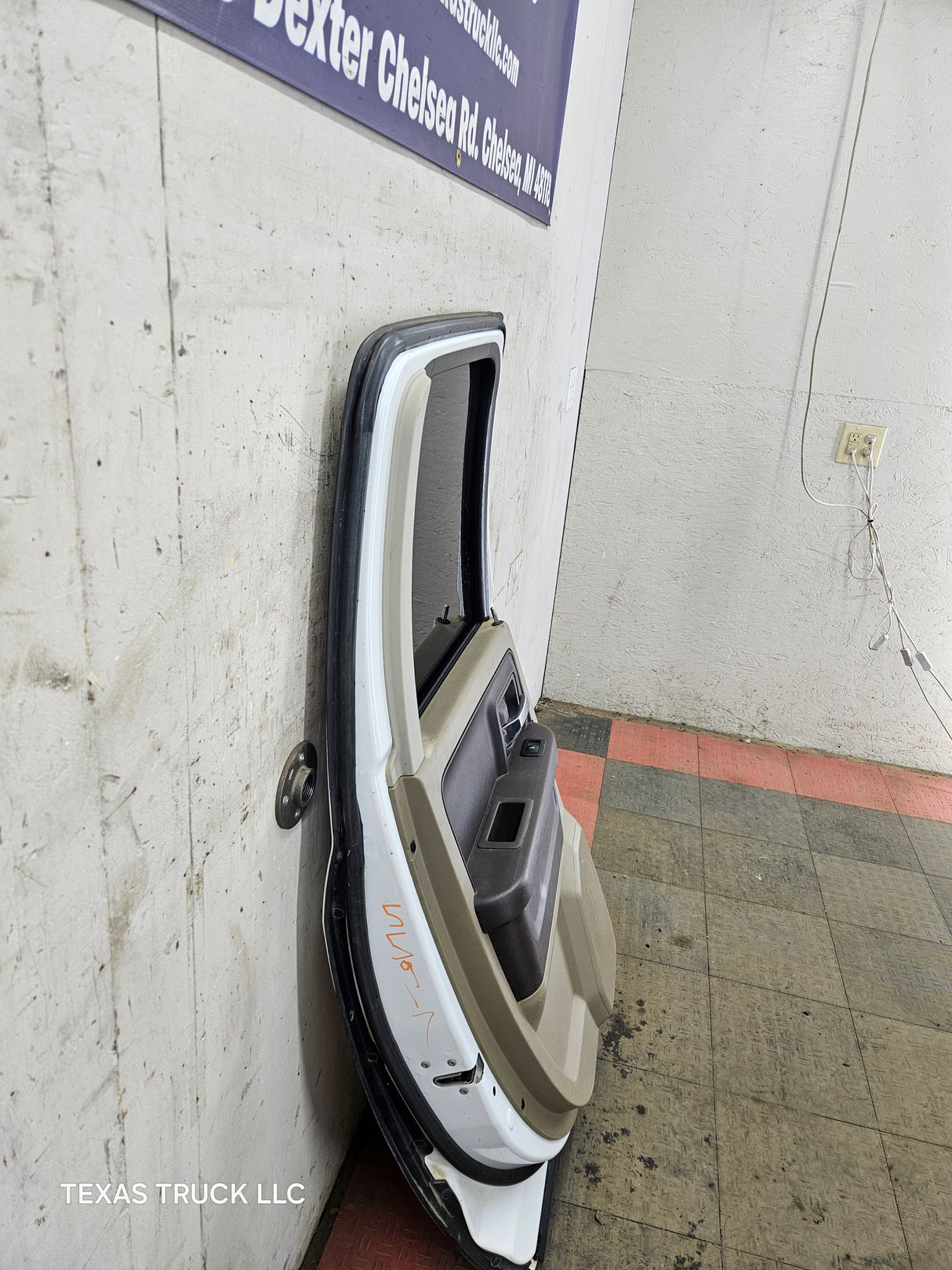 2009-2018 Dodge Ram 4th Gen Driver Side LH Rear Quad Cab Door 1500 2500 3500 4500 5500 - Bright White Clear Coat & Pebble Beige/Bark Brown