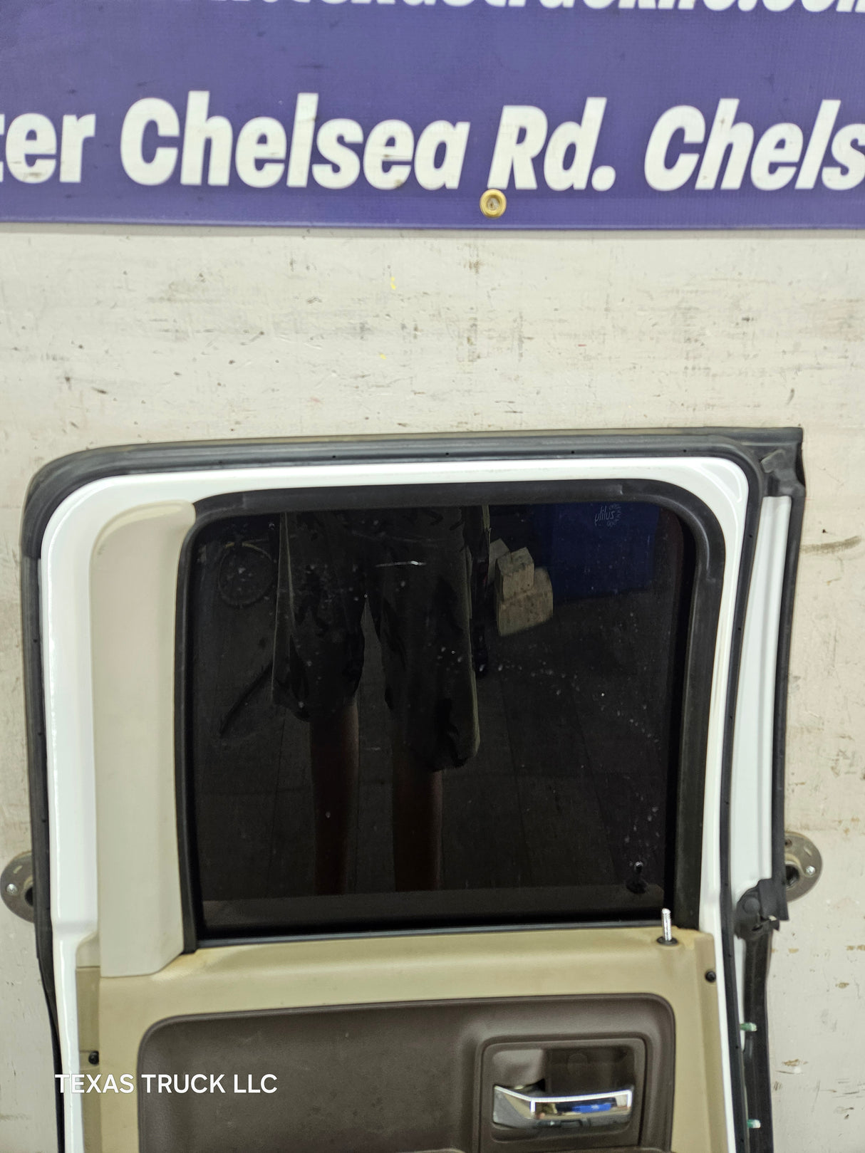 2009-2018 Dodge Ram 4th Gen Driver Side LH Rear Quad Cab Door 1500 2500 3500 4500 5500 - Bright White Clear Coat & Pebble Beige/Bark Brown