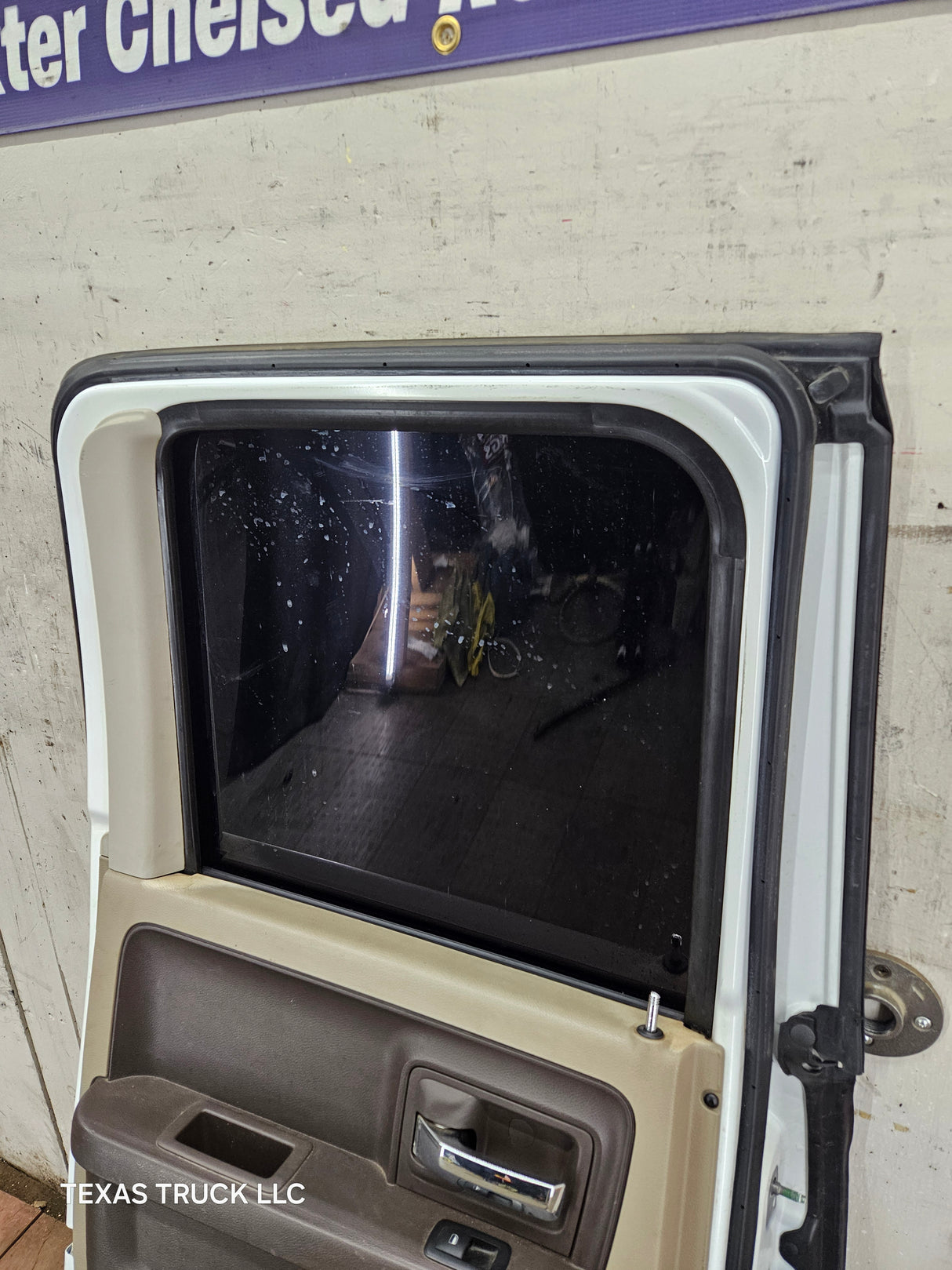 2009-2018 Dodge Ram 4th Gen Driver Side LH Rear Quad Cab Door 1500 2500 3500 4500 5500 - Bright White Clear Coat & Pebble Beige/Bark Brown