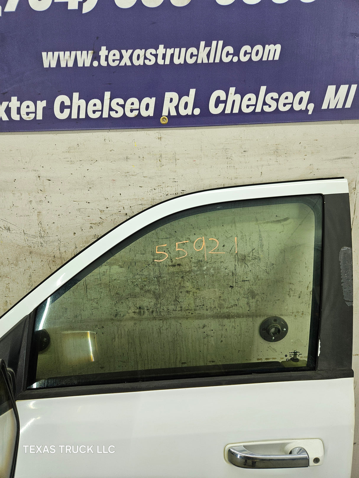 2009-2018 Dodge Ram 4th Gen LH Driver Side Front Quad Cab Door 1500 2500 3500 4500 5500 - Bright White Clear Coat & Pebble Beige/Bark Brown