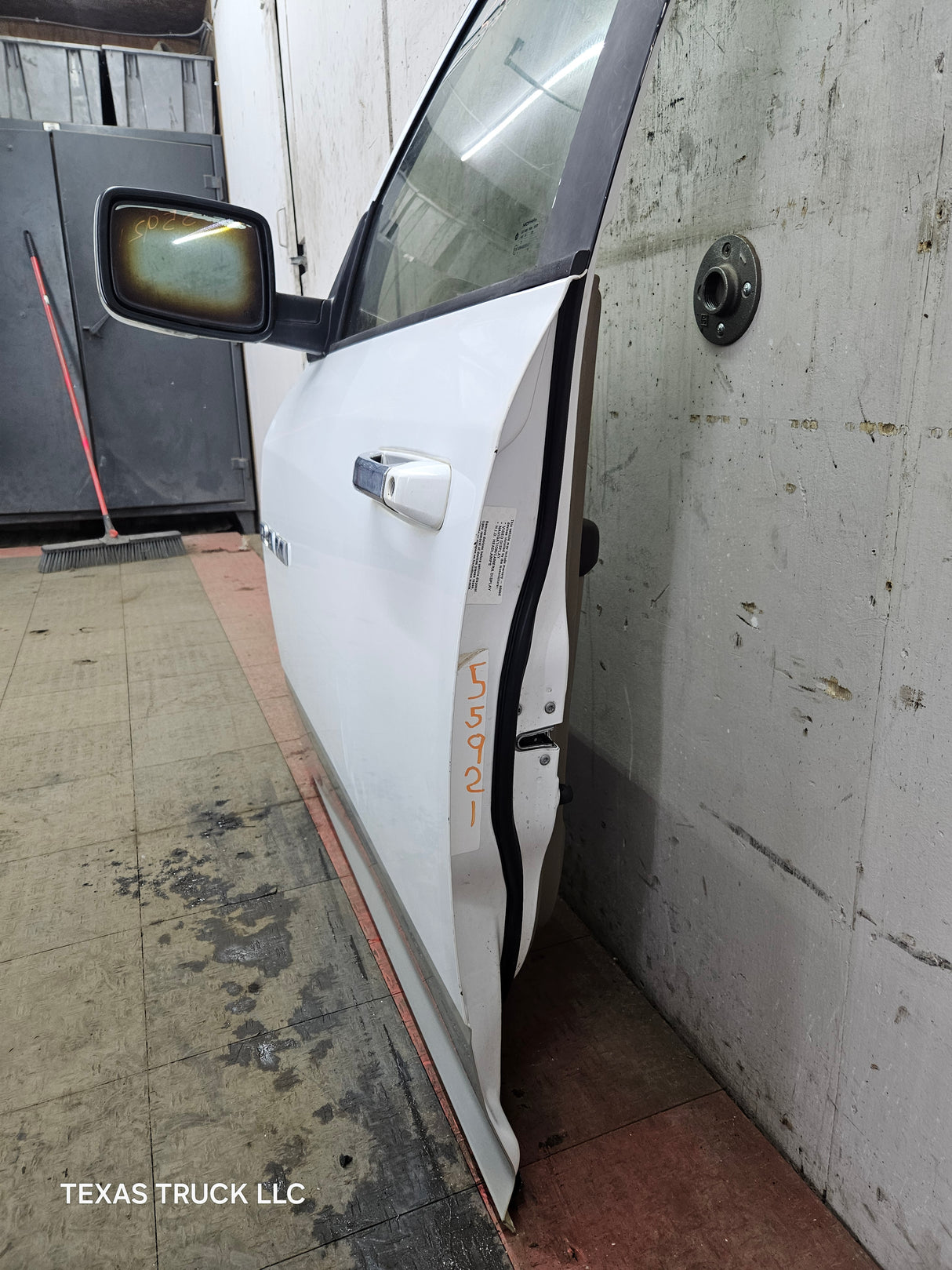 2009-2018 Dodge Ram 4th Gen LH Driver Side Front Quad Cab Door 1500 2500 3500 4500 5500 - Bright White Clear Coat & Pebble Beige/Bark Brown