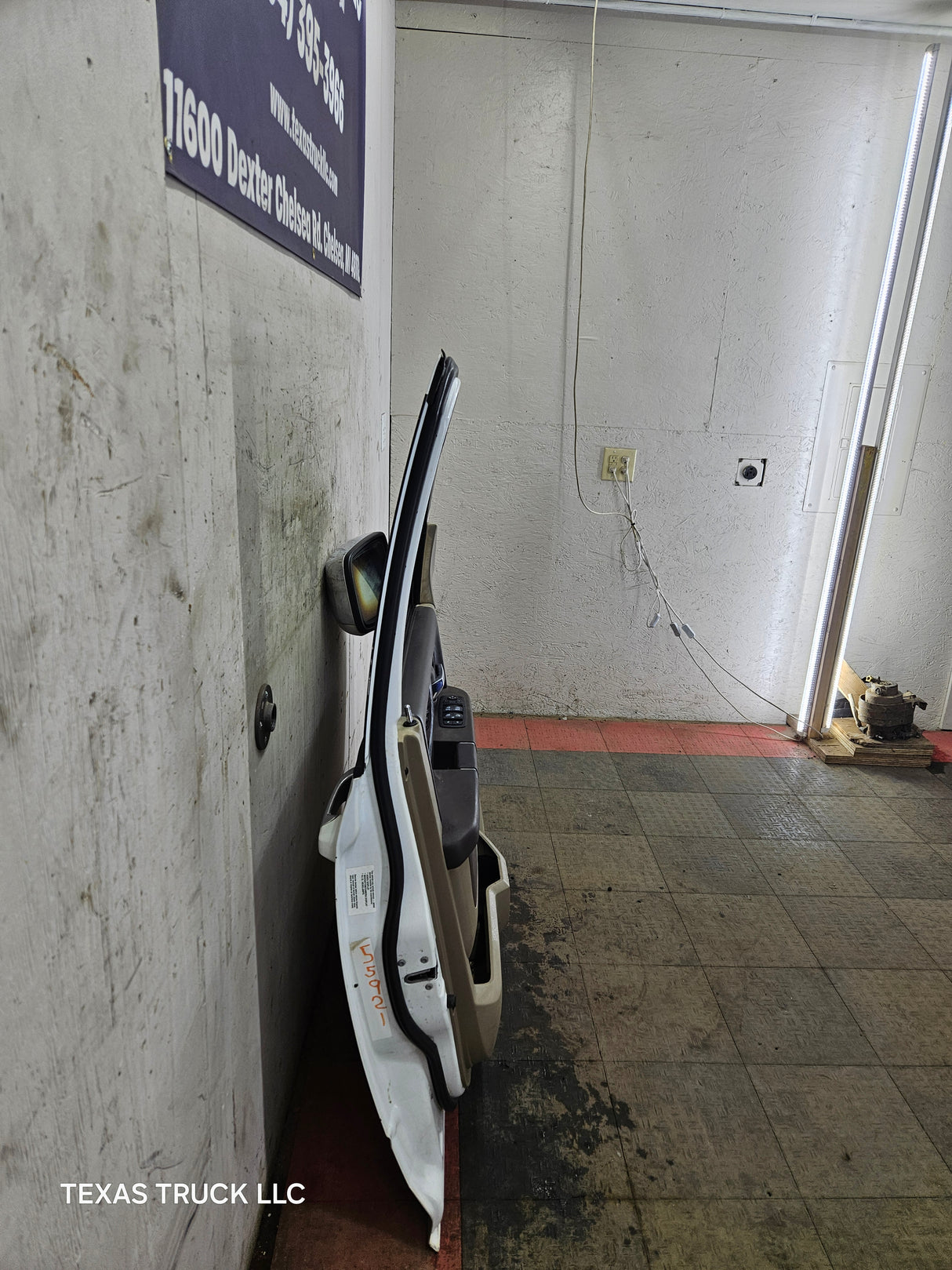 2009-2018 Dodge Ram 4th Gen LH Driver Side Front Quad Cab Door 1500 2500 3500 4500 5500 - Bright White Clear Coat & Pebble Beige/Bark Brown