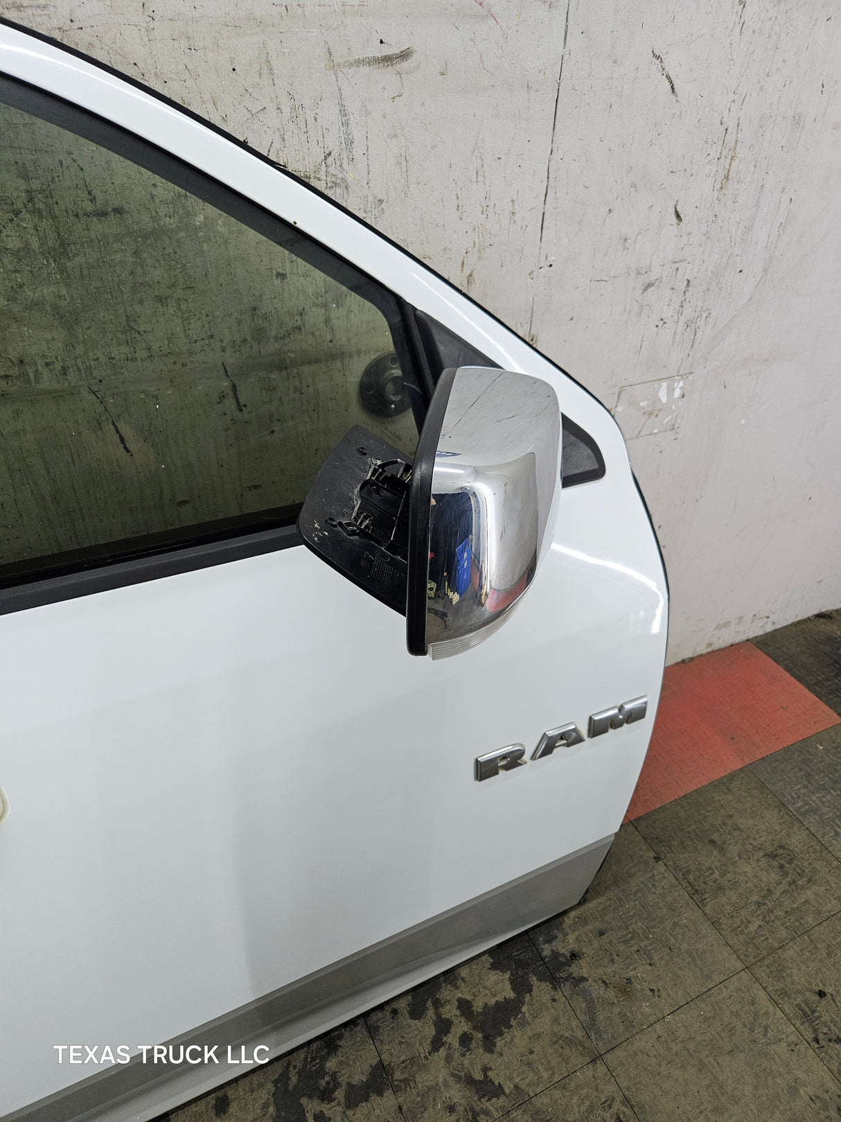 2009-2018 Dodge Ram 4th Gen Passenger Side RH Front Quad Crew Cab Door 1500 2500 3500 4500 5500 - Bright White Clear Coat & Pebble Beige/Bark Brown