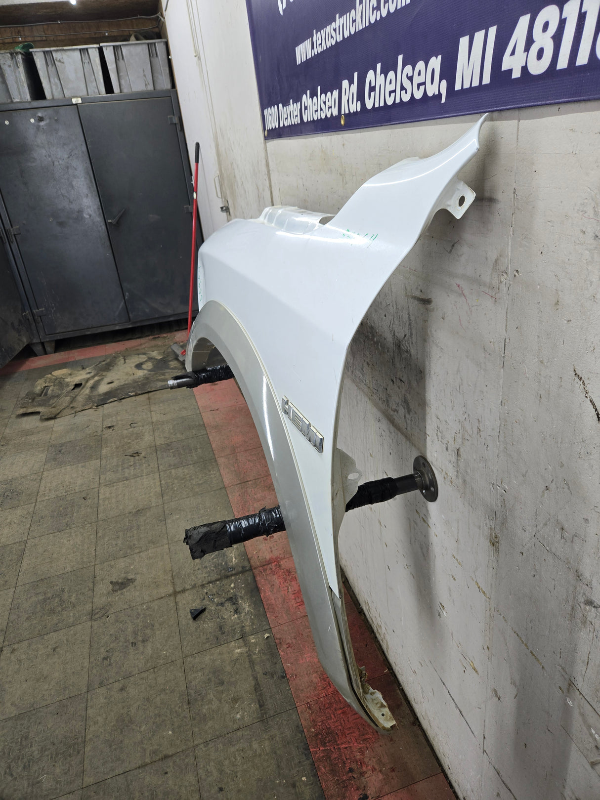 2009-2018 Dodge Ram 4th Gen LH Driver Side Front Fender 1500 2500 3500 - White & Tan