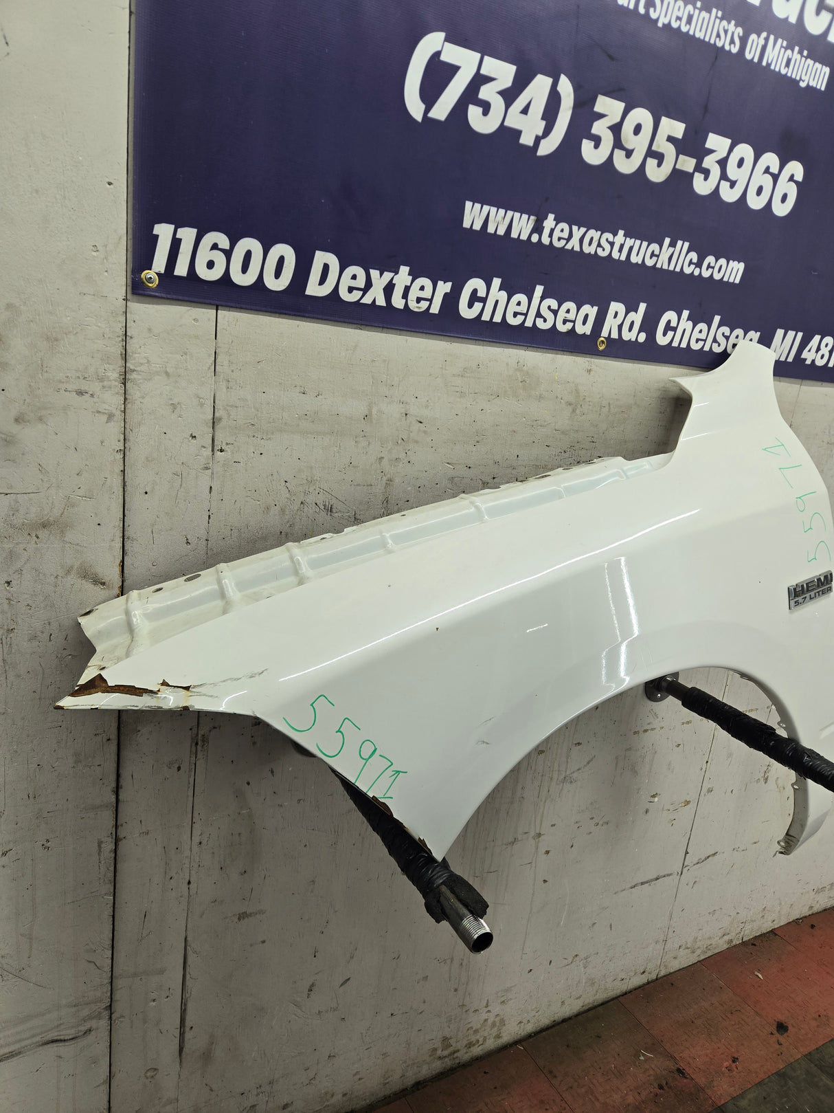 2009-2018 Dodge Ram 4th Gen LH Driver Side Front Fender 1500 2500 3500 - Cream White