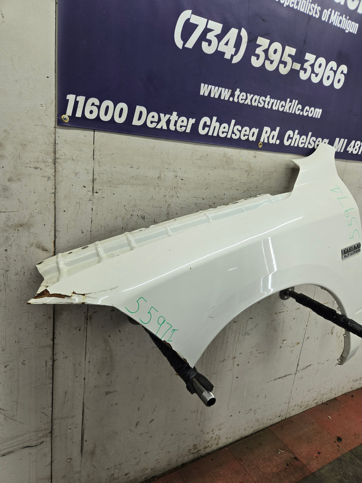 2009-2018 Dodge Ram 4th Gen LH Driver Side Front Fender 1500 2500 3500 - Cream White