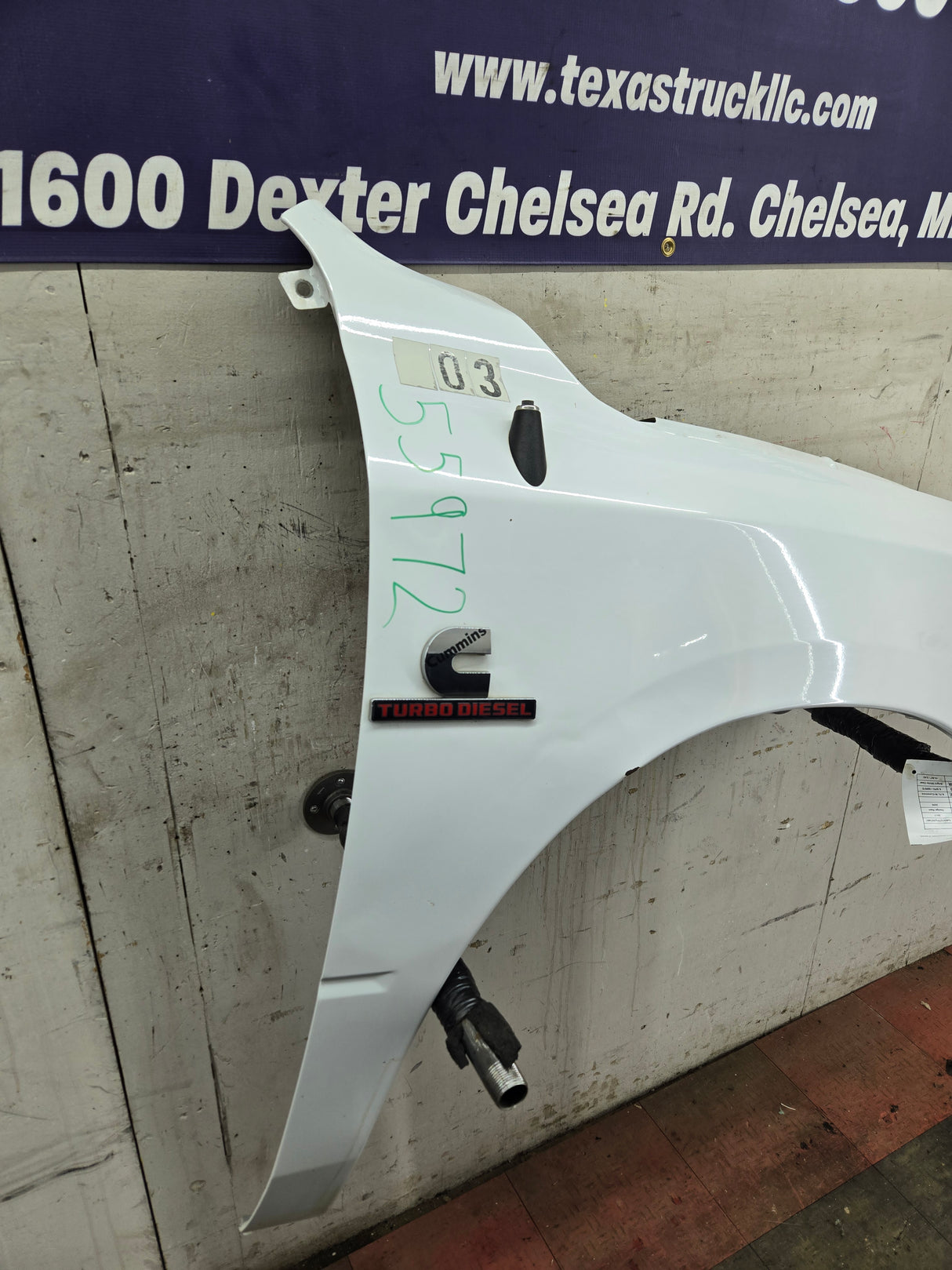 2009-2018 Dodge Ram 4th Gen RH Passenger Side Front Fender 1500 2500 3500 - White