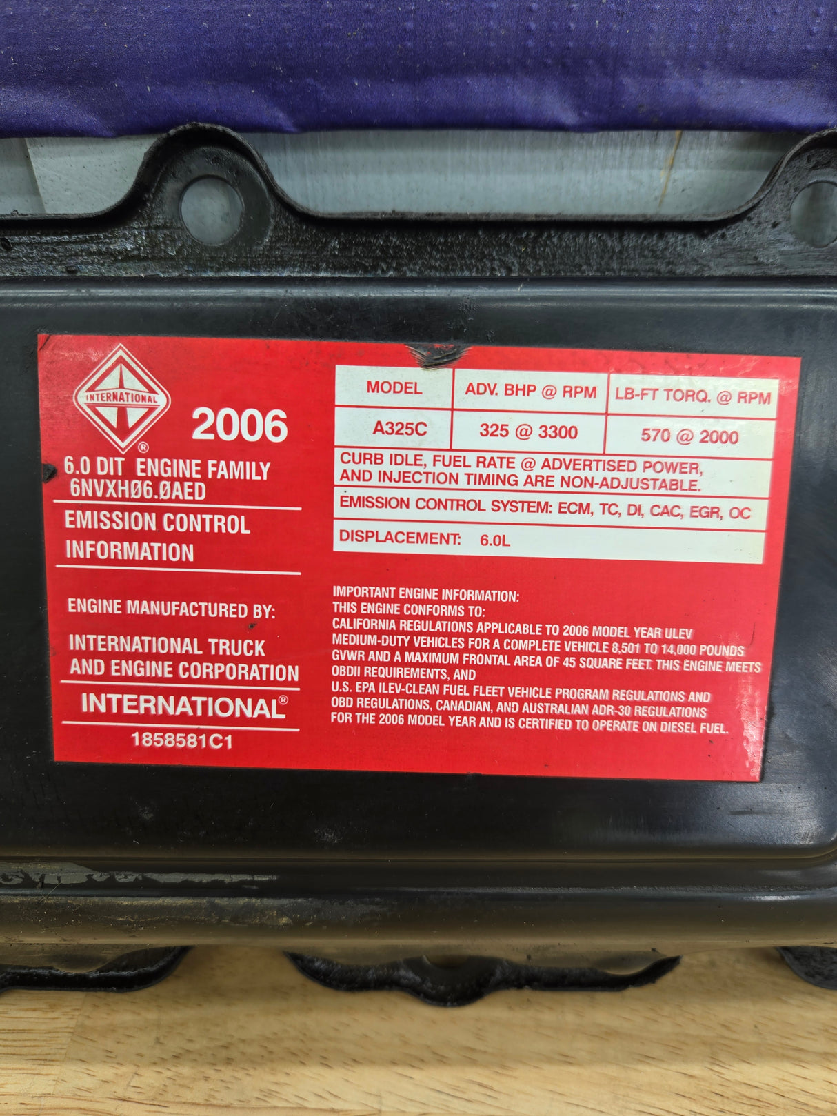 2004.5-2007 Ford 6.0L Power Stroke Passenger Side Valve Cover 1858581C1