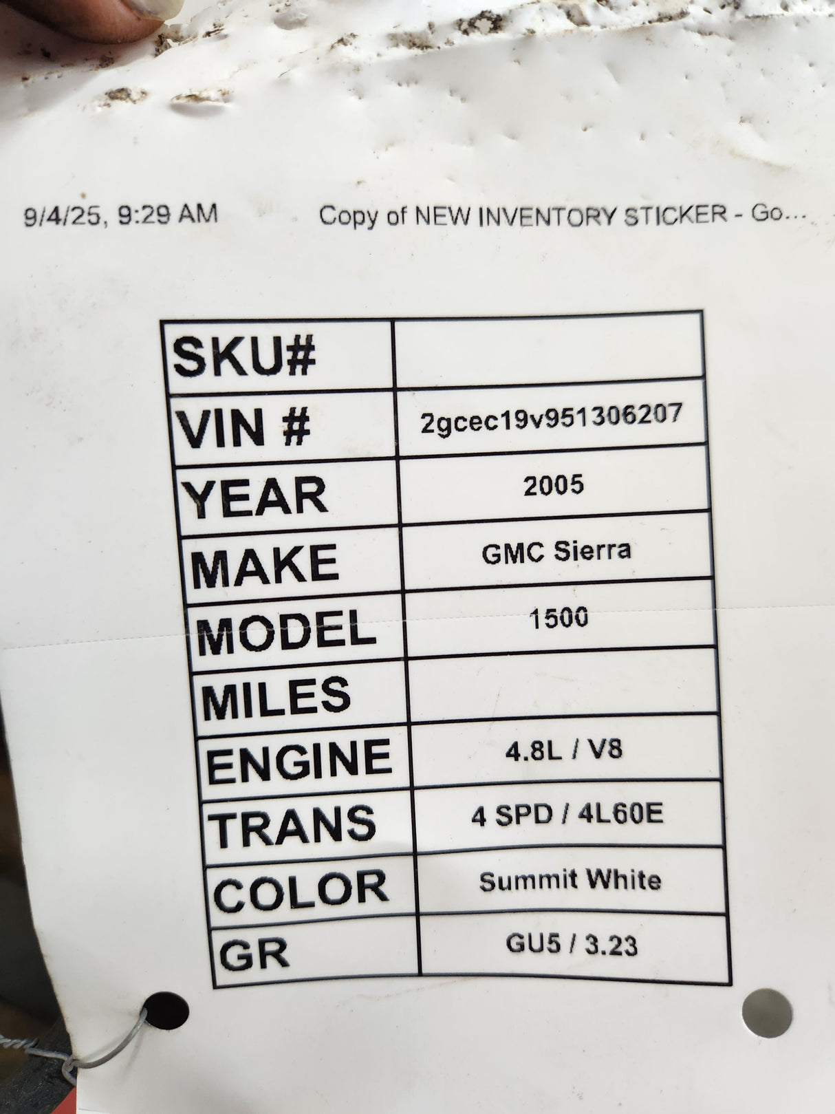 2005-2007 Chevrolet Silverado GMC Sierra 1500 3.23 Rear Axle