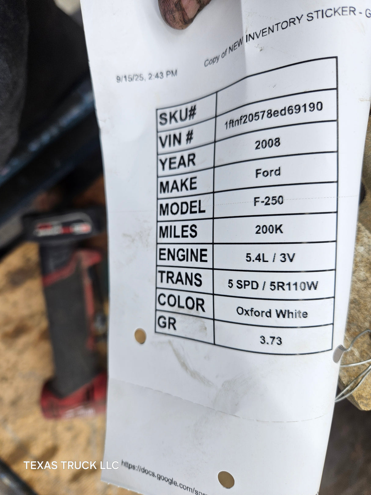 2003-2010 5r110W Automatic Transmission 2wd 6.0L 6.4l power stroke 6.8L v10 triton 5.4L v8 200K MILES Ford F250 F350 F450 F550 Super Duty