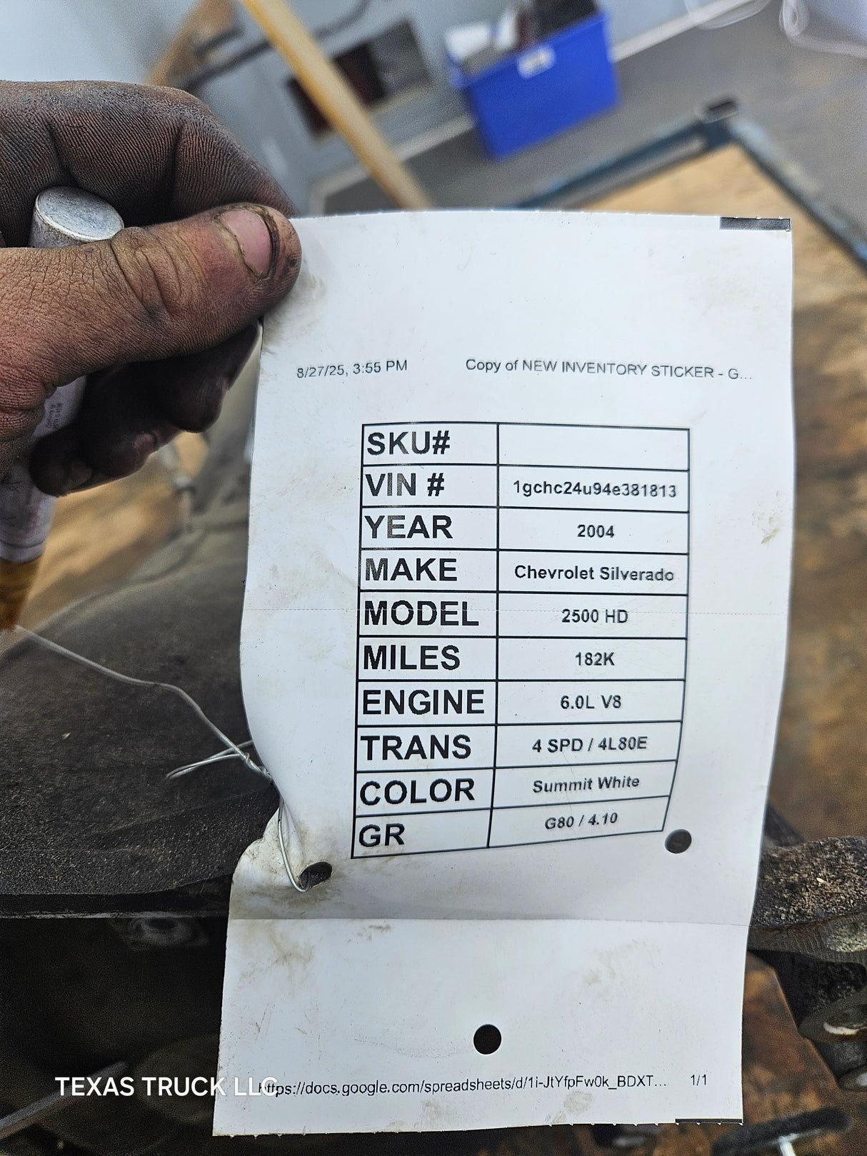 2000-2006 Chevrolet GMC 6.0L 4L80E 2wd 182K Miles AUTOMATIC TRANSMISSION 2500HD 3500HD