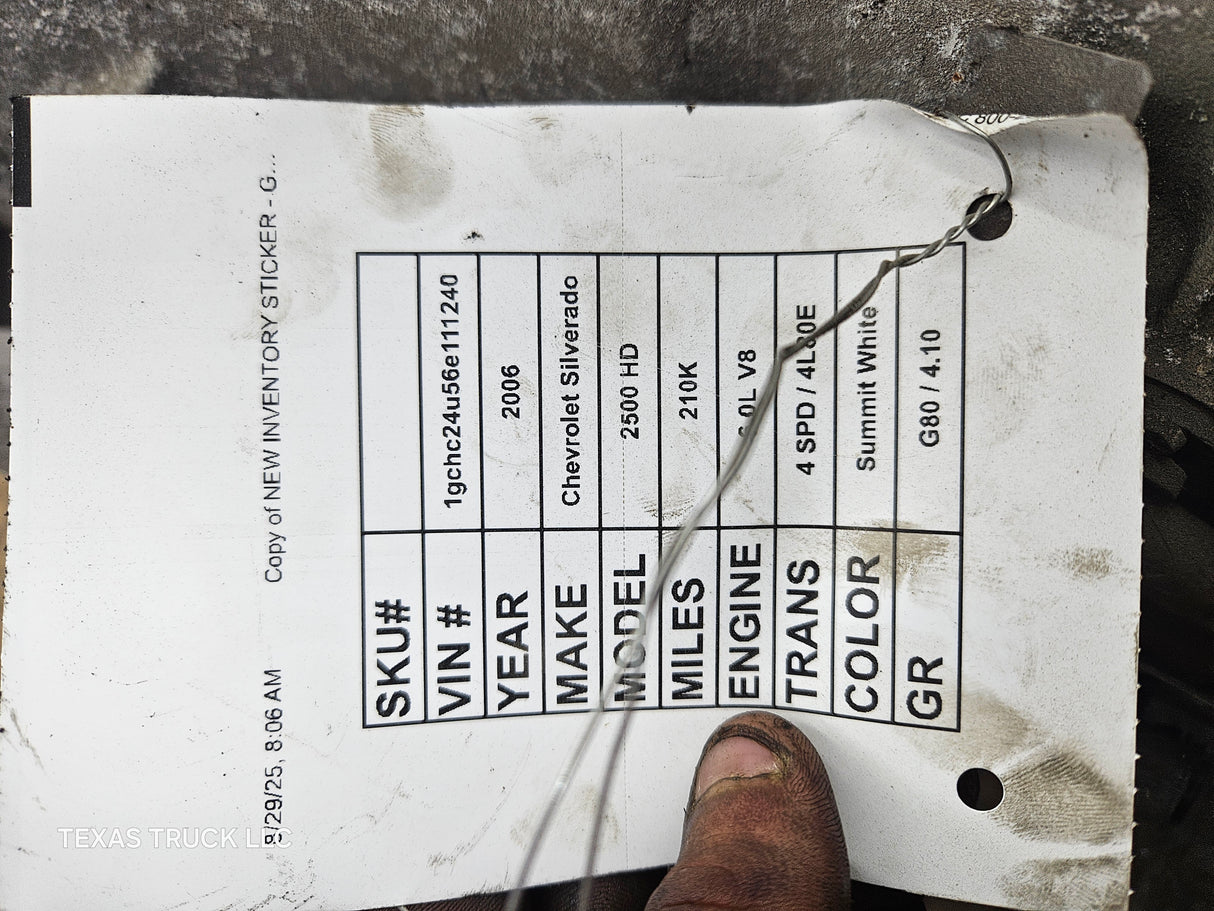 2000-2006 Chevrolet GMC 6.0L 4L80E 2wd 210K Miles AUTOMATIC TRANSMISSION 2500HD 3500HD