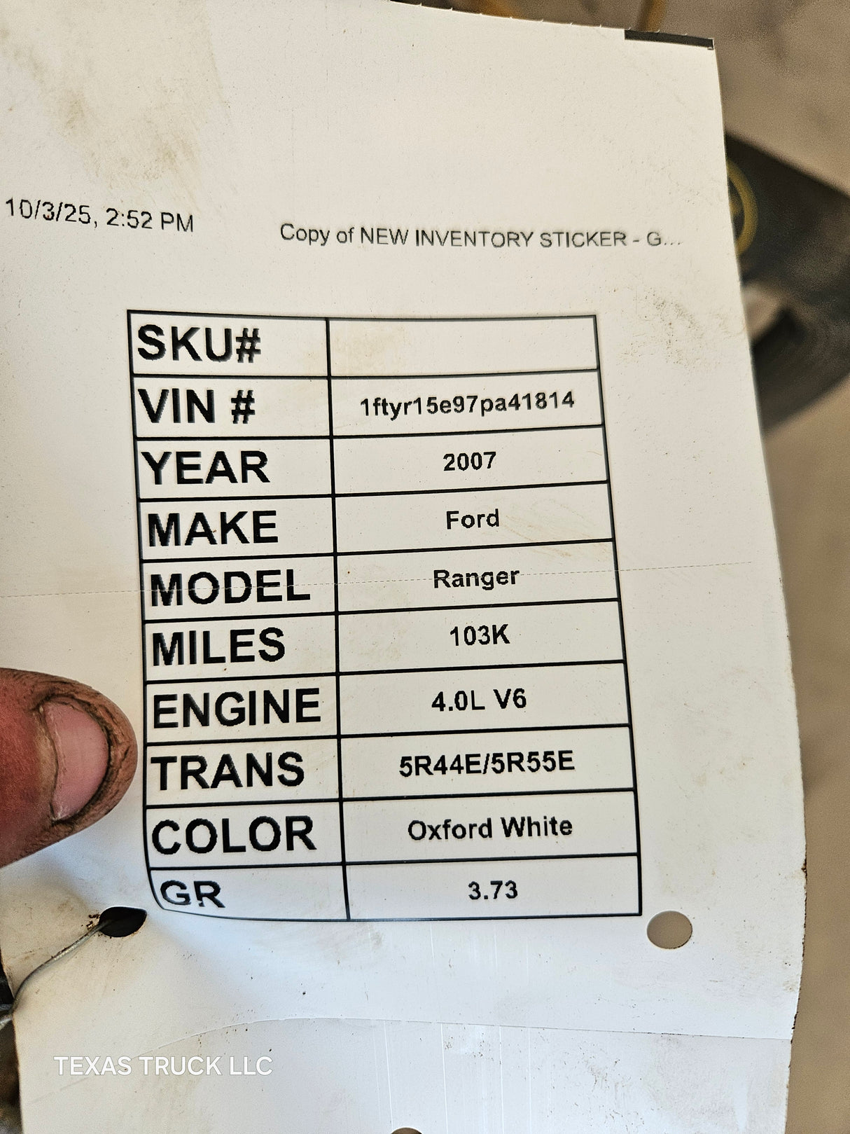 2007 Ford Ranger 4.0L V6 Engine 103k Miles