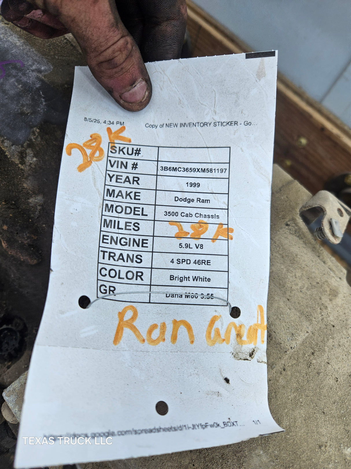 2000-2002 46RE Automatic Transmission 2wd Dodge Ram 5.9L v8