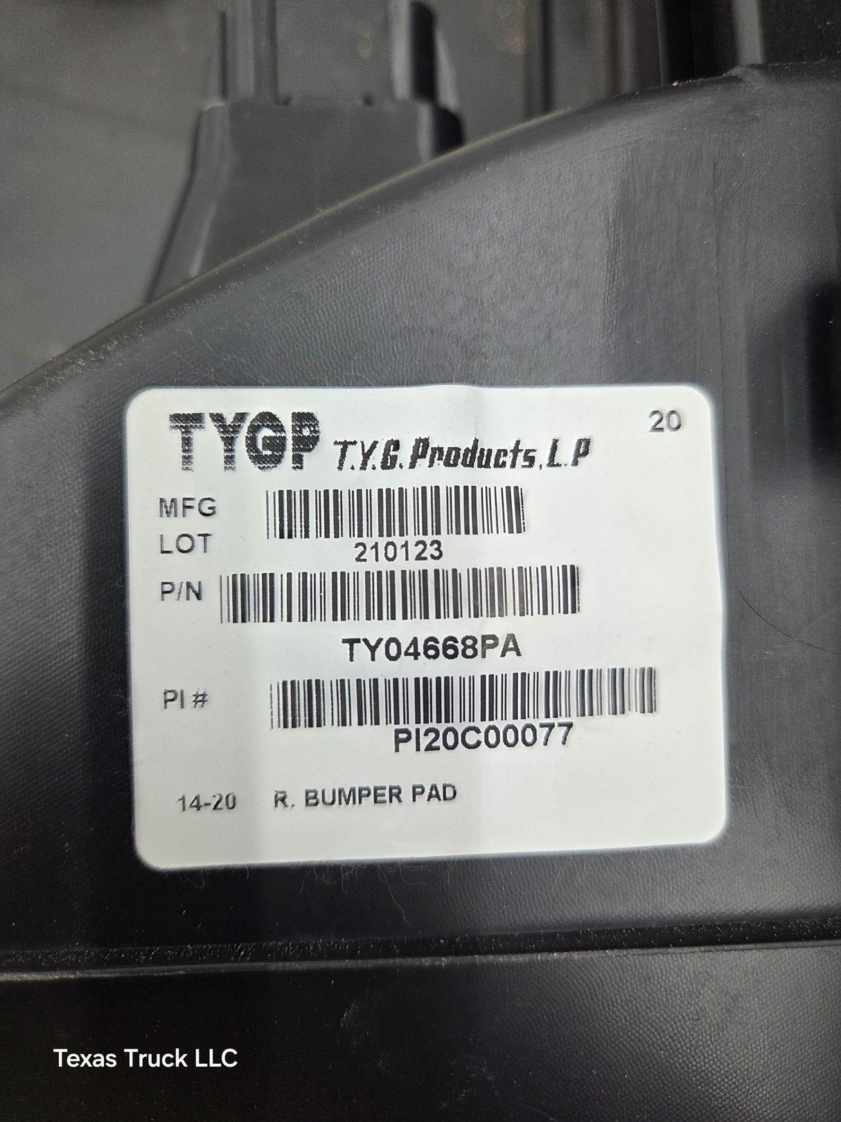 2014-2020 Toyota Tundra Rear Bumper Pad