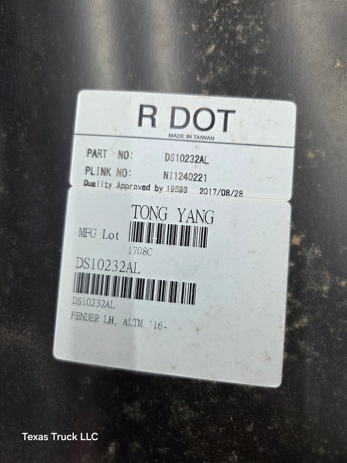 2016-2018 Nissan Altima Driver Side LH Front Fender